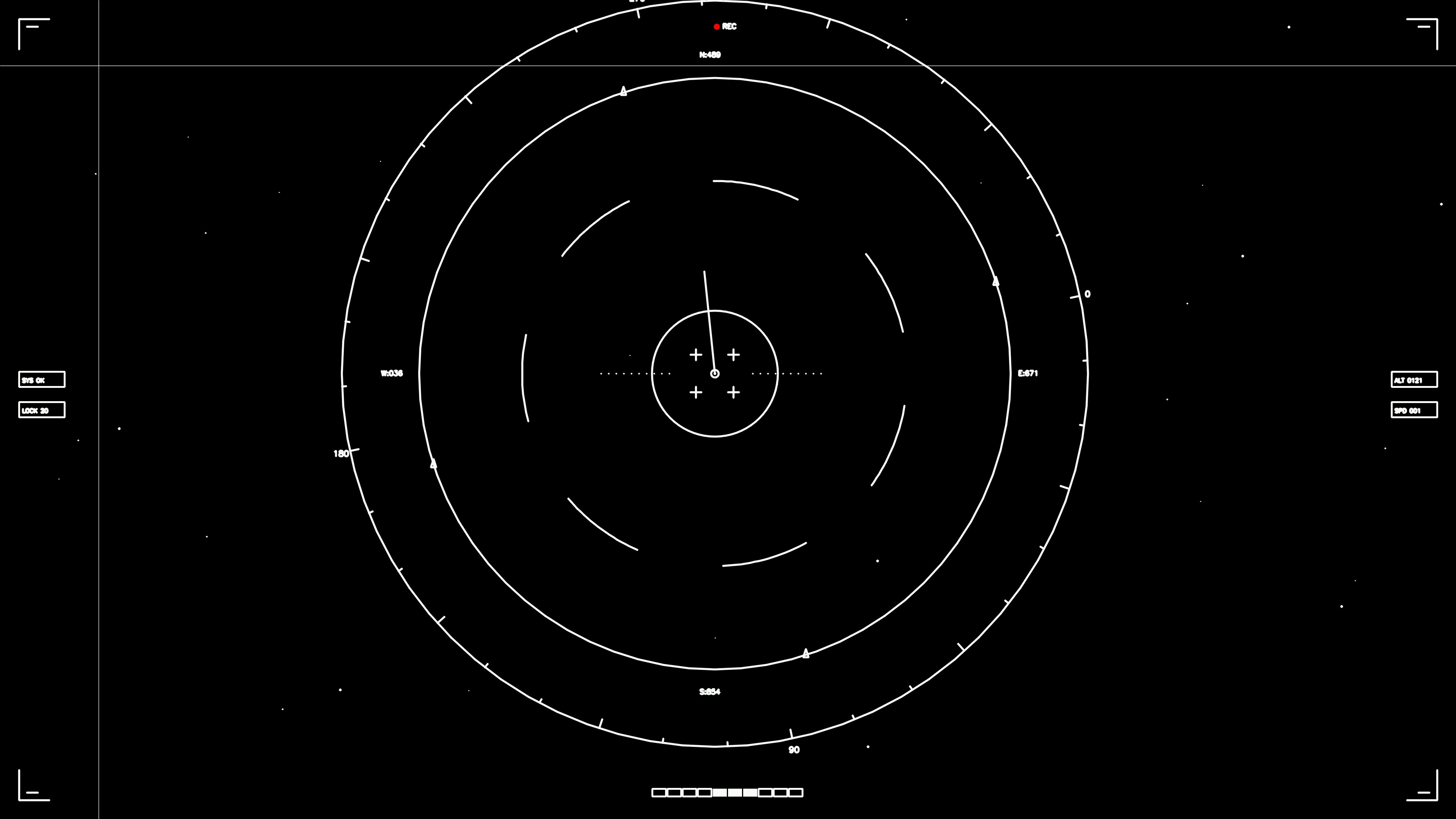 Hud elements animation for web designers and sci-fi video editing focused on circular data display and movement tracking