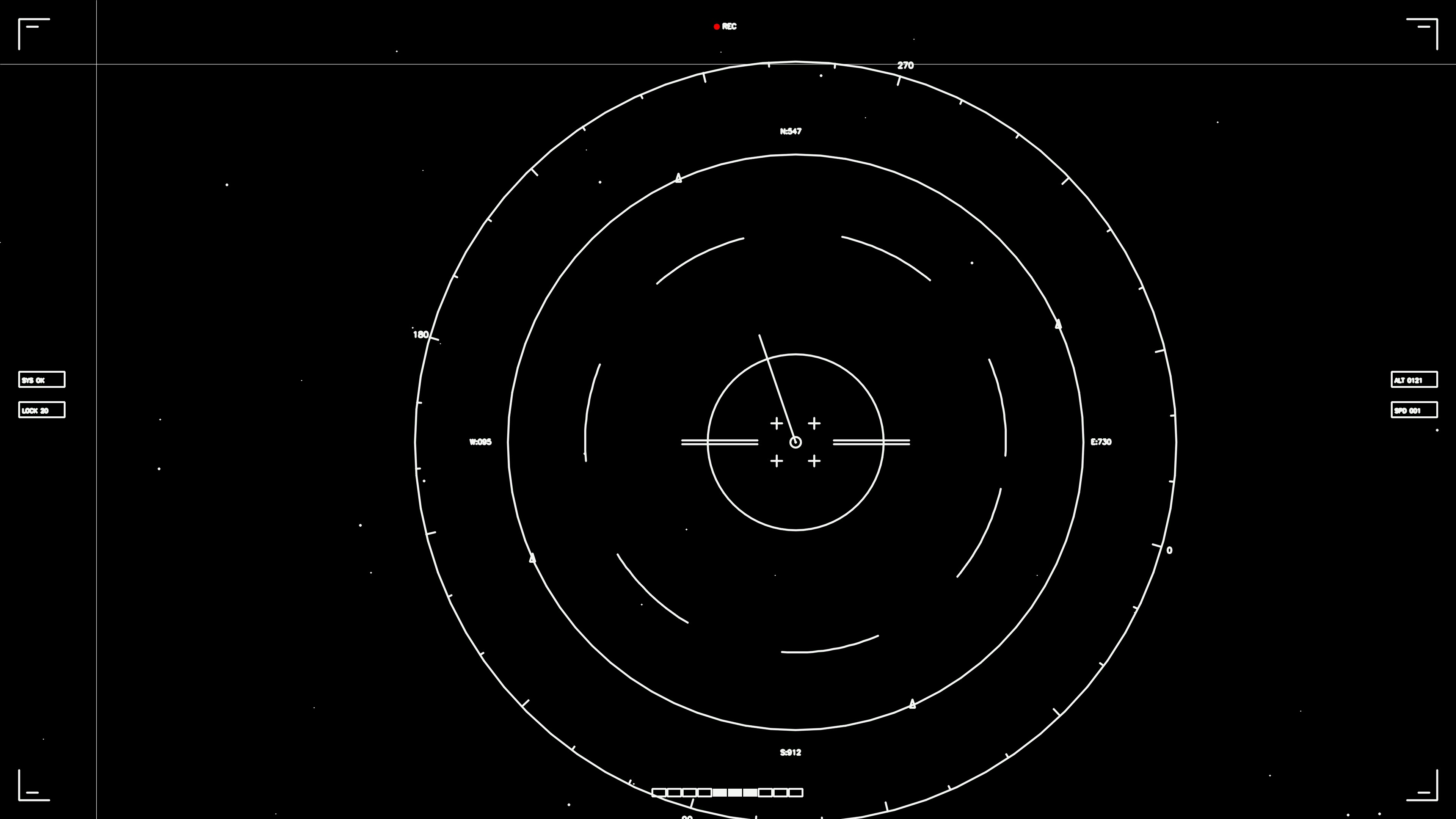 Hud elements animation for web design and sci fi video editing showing circular patterns on a dark background