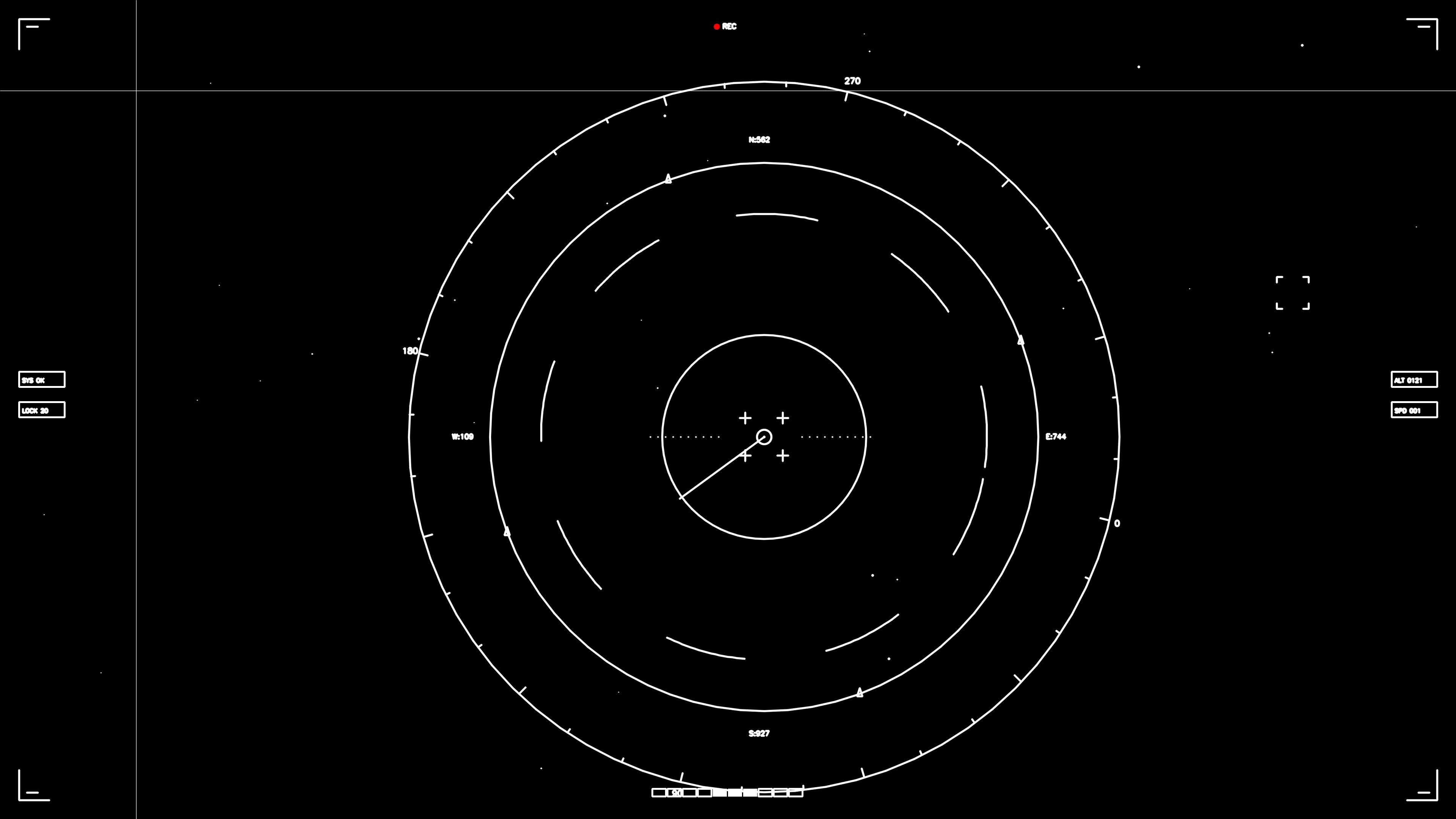 Hud elements animation for web designer and sci-fi video cutter showcasing circular radar design