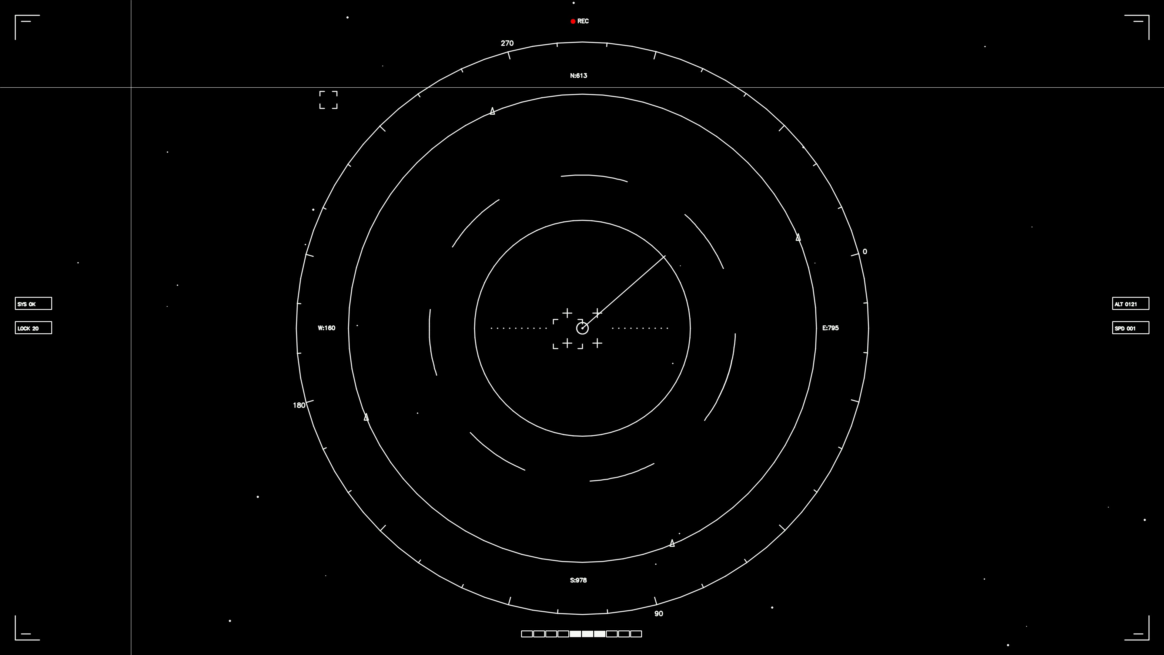 Background for hud elements animation for web designer and sci-fi video cutter featuring a radar display with circular patterns