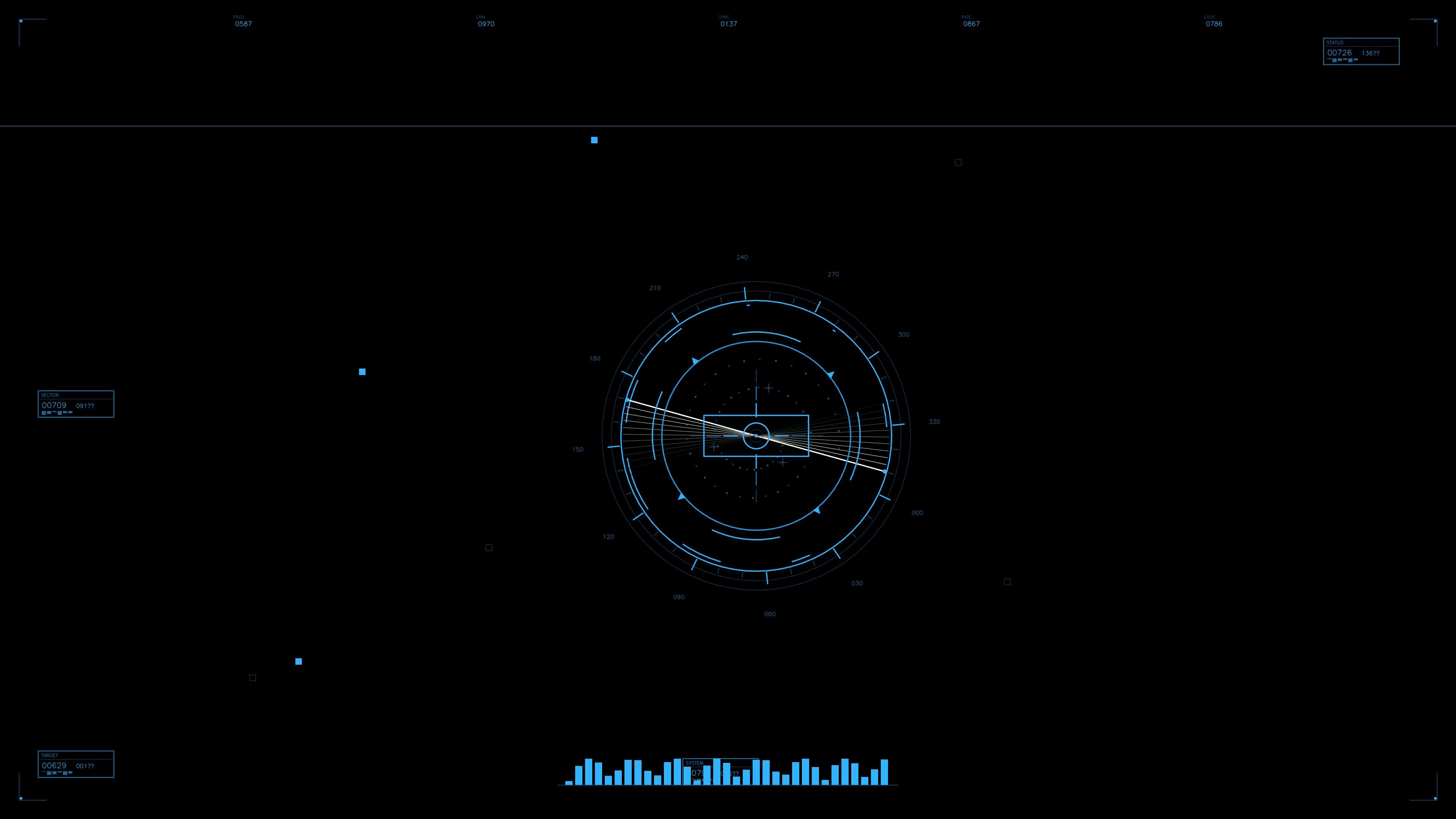 Military gui war stock footage hud animation for science fiction production with focus on data display and tracking elements