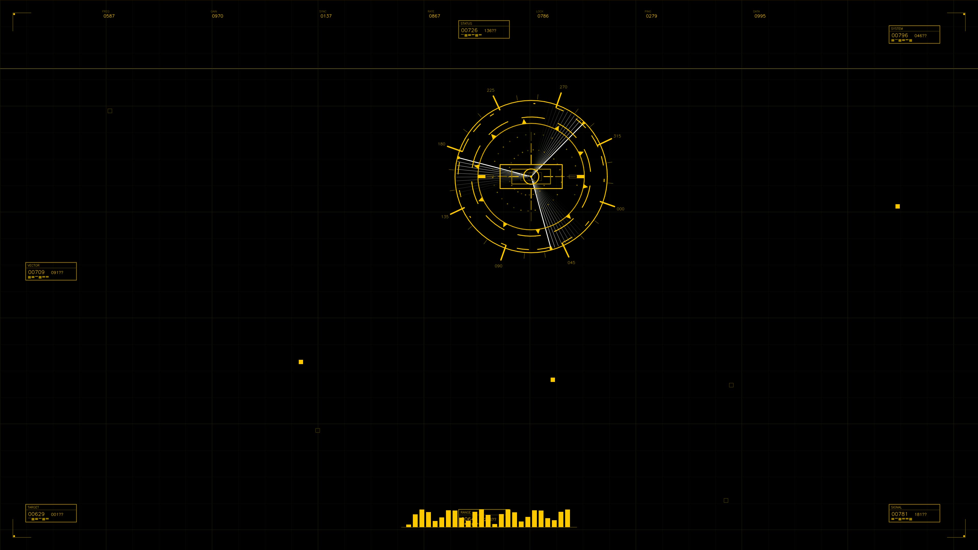 Military gui war stock footage hud animation for science fiction production with circular radar display and digital interface elements