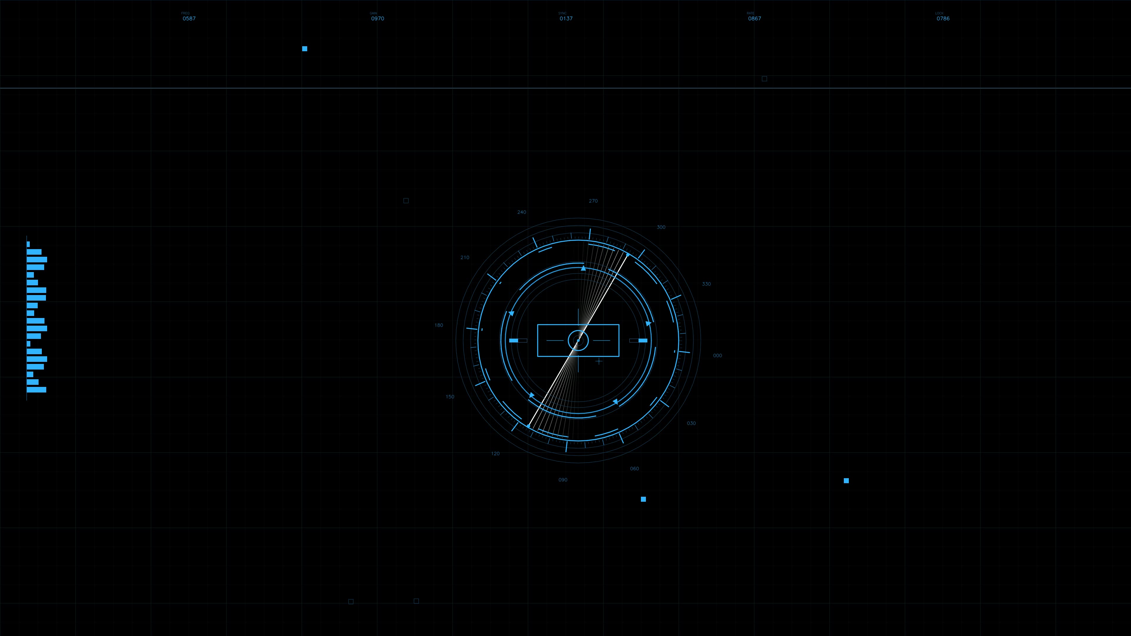 Military gui war stock footage hud animation for science fiction production focused on targeting and navigation systems