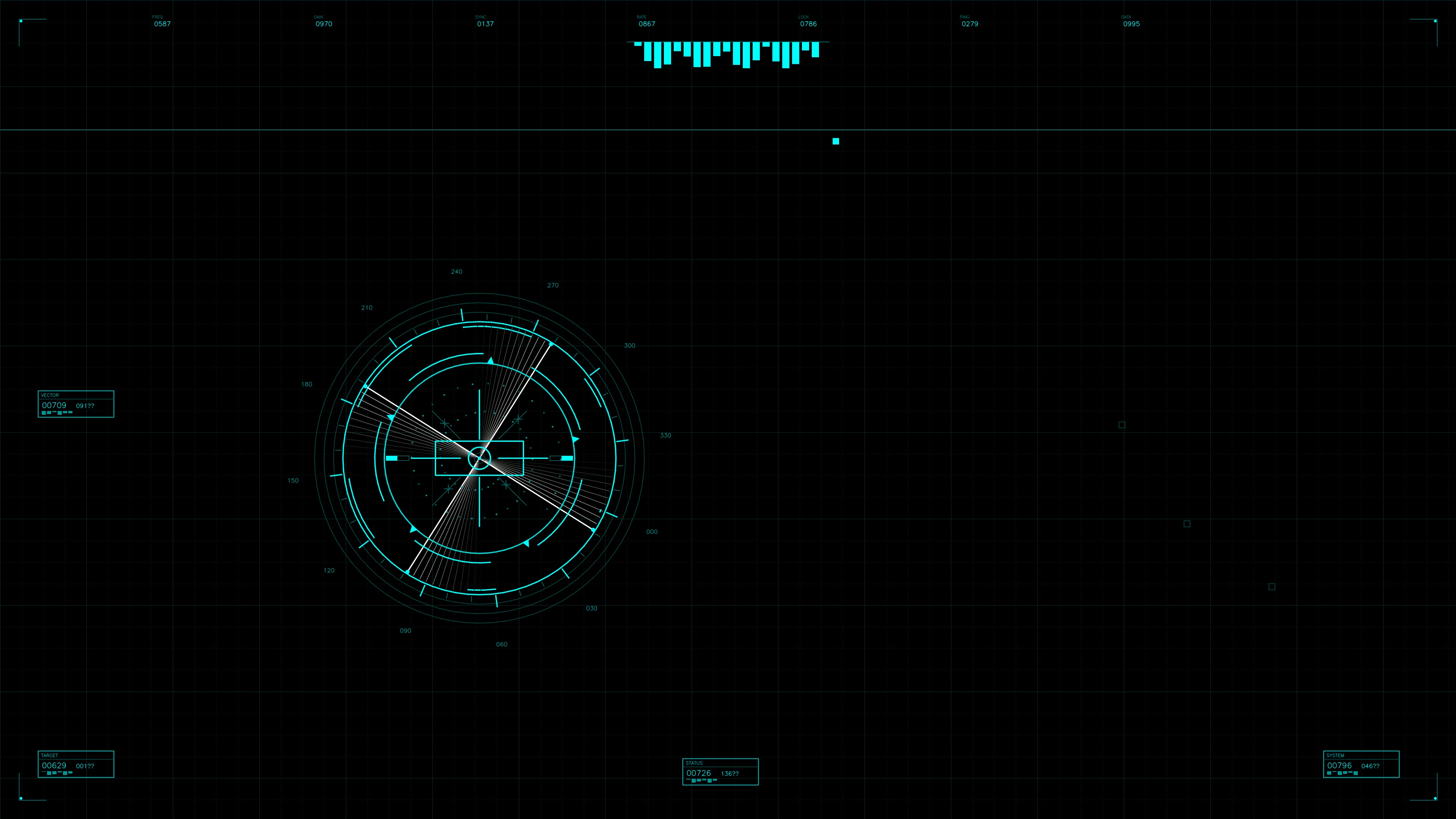Military gui war stock footage with hud animation for science fiction production in a dark setting
