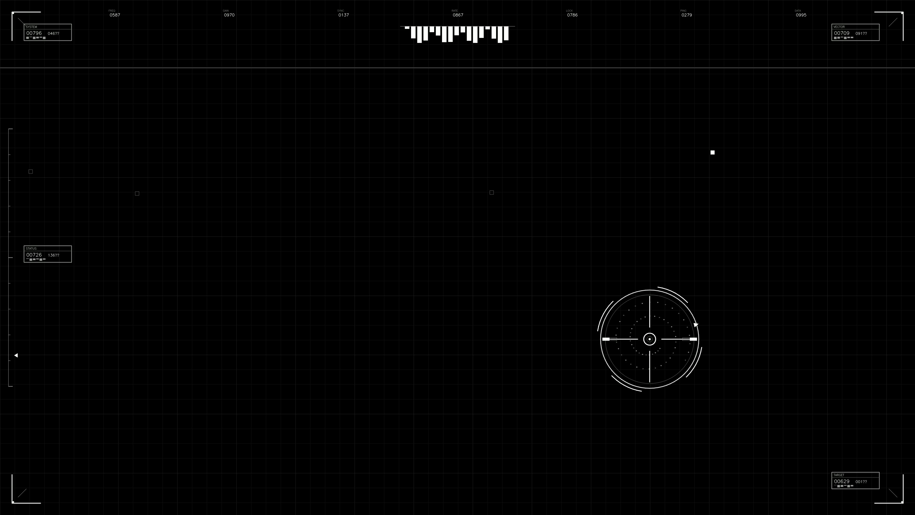 Military graphical user interface shows war stock footage in a science fiction setting for video production