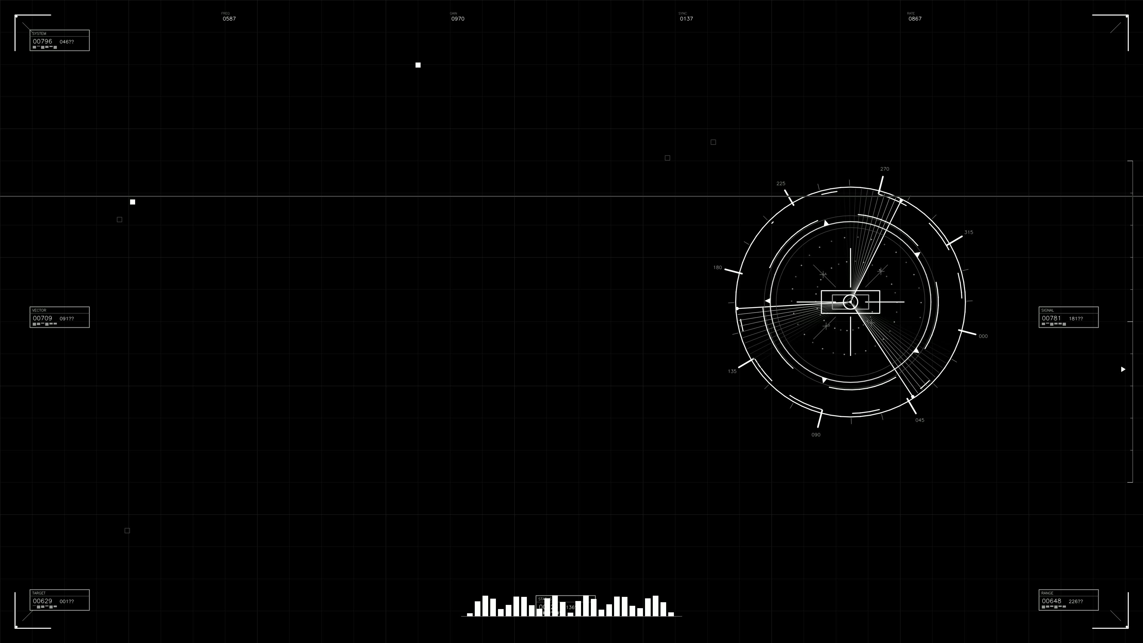 Military gui war stock footage hud animation for science fiction production in dark environment showcasing targeting information and data display