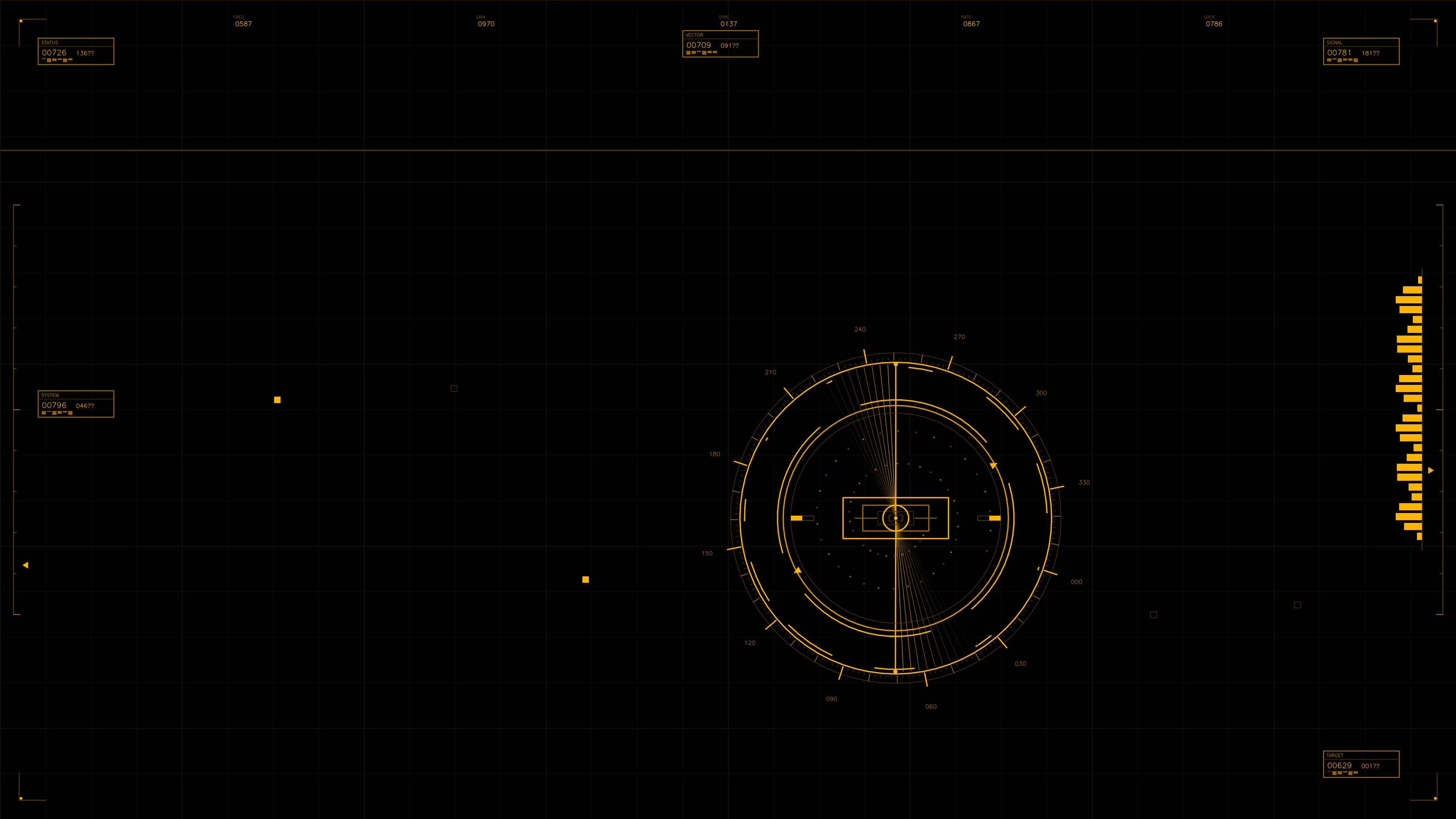 Military gui war stock footage hud animation for science fiction production in dark theme with circular graphics and data displays