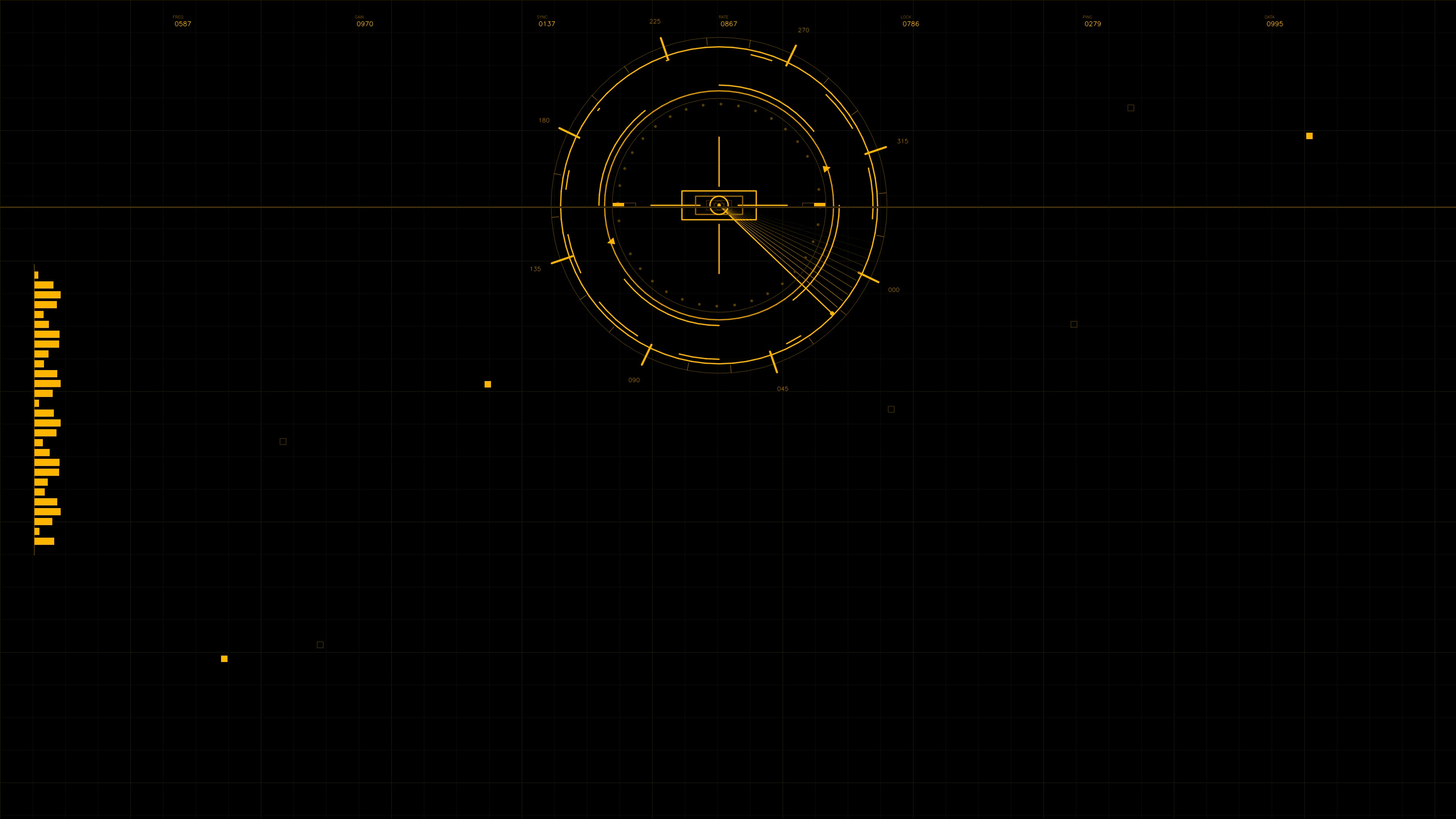 Military GUI war stock footage with HUD animation for science fiction production in dark setting