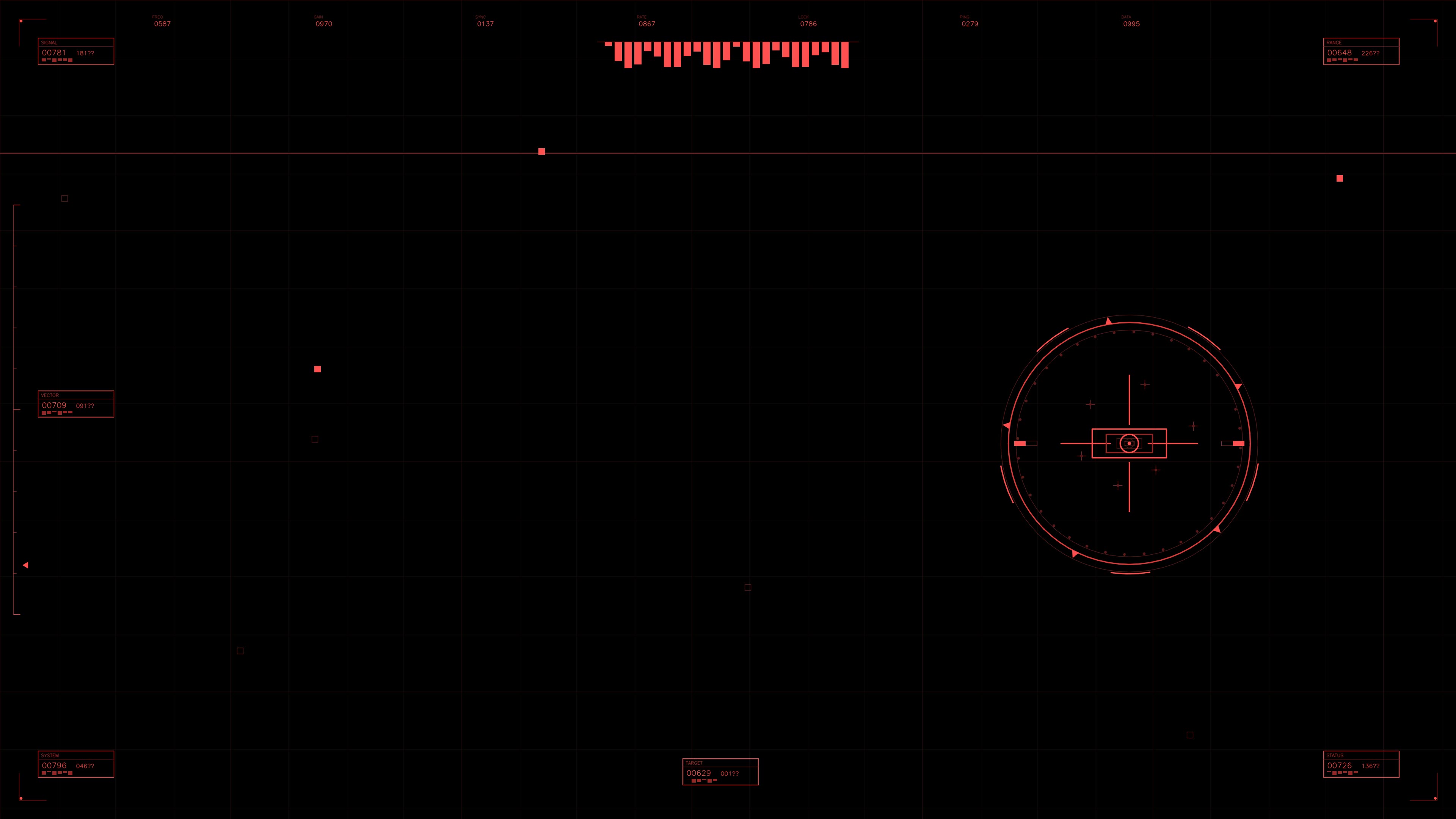 Military GUI war stock footage HUD animation for science fiction production with targeting display and interface elements