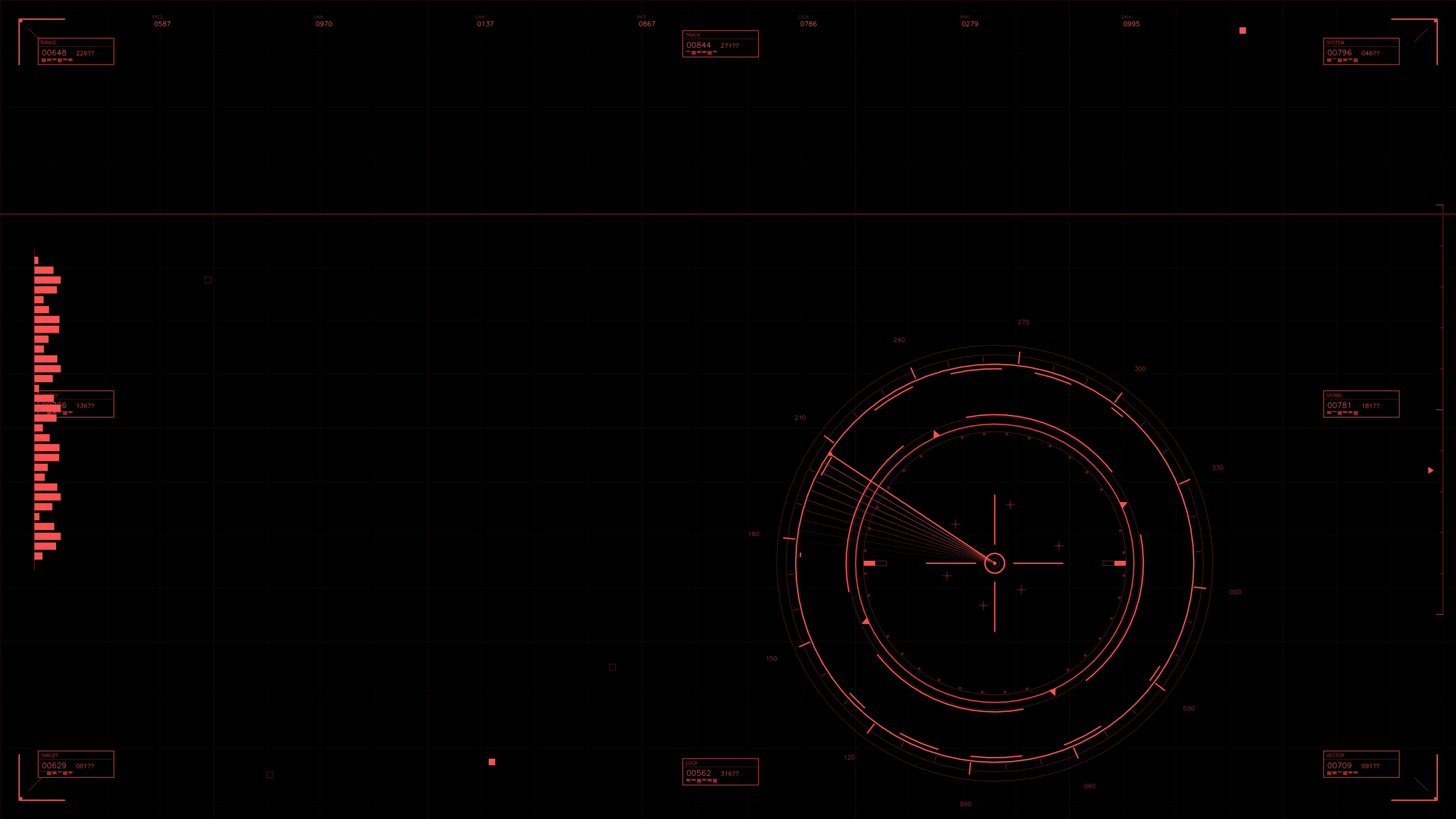 Military gui war stock footage hud animation for science fiction production featuring advanced radar and tracking elements