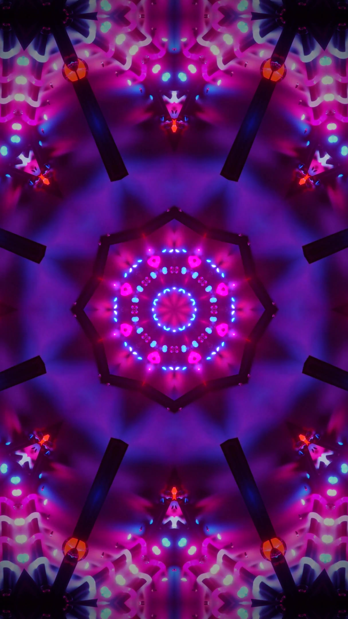 Dynamic tunnel video screensaver loop filled with vibrant colors