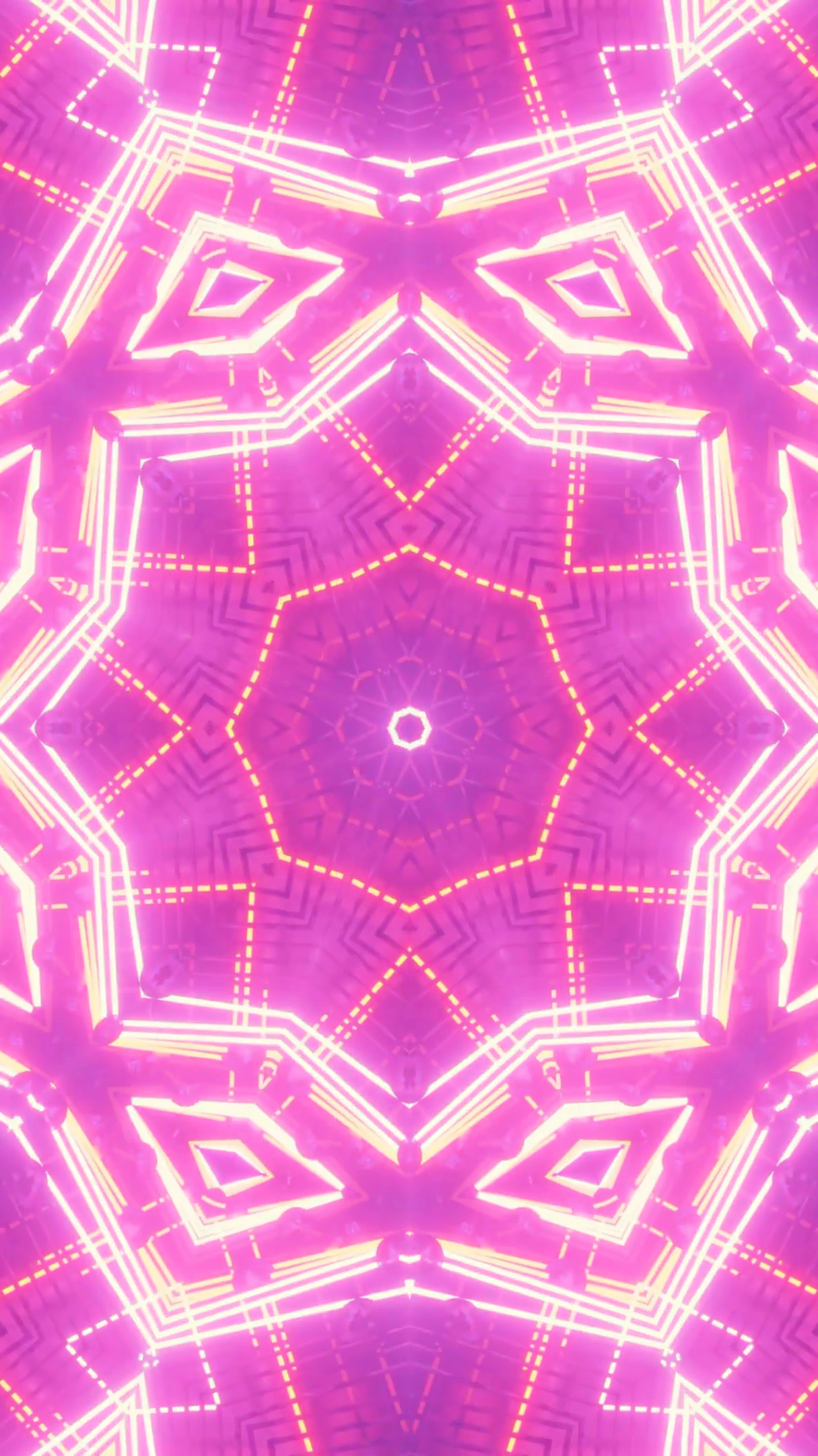 Colorful tunnel video vj loop screensaver with a kaleidoscopic de