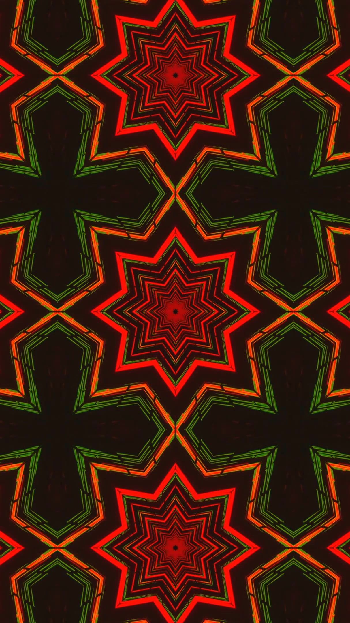 Dynamic tunnel video vj loop displays intricate red patterns and