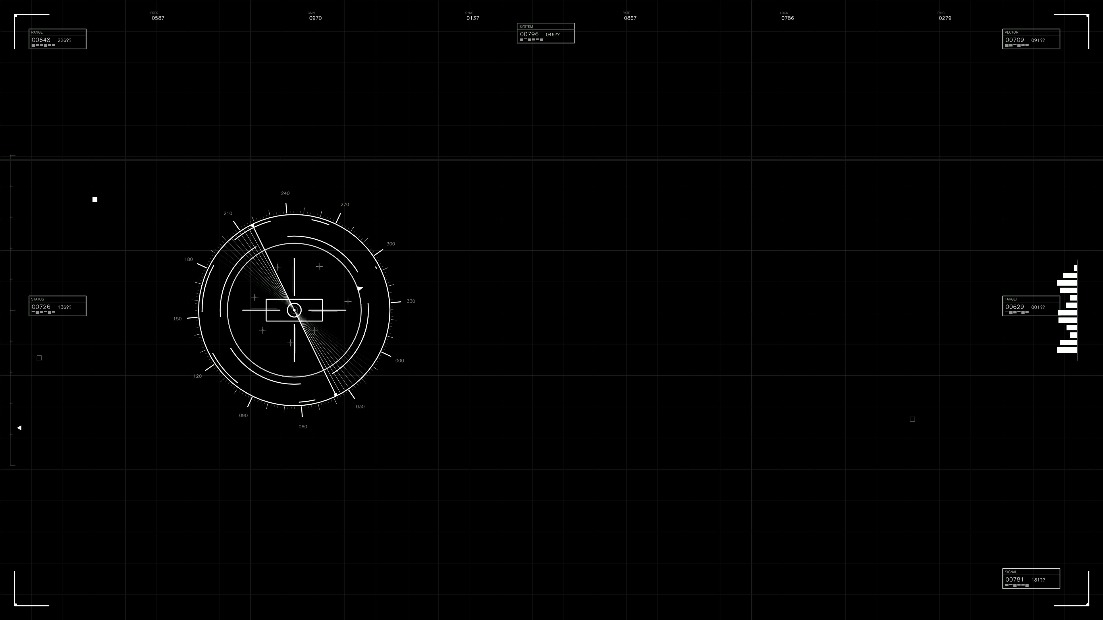 Military gui war stock footage for science fiction production with hud animation showing radar and data display