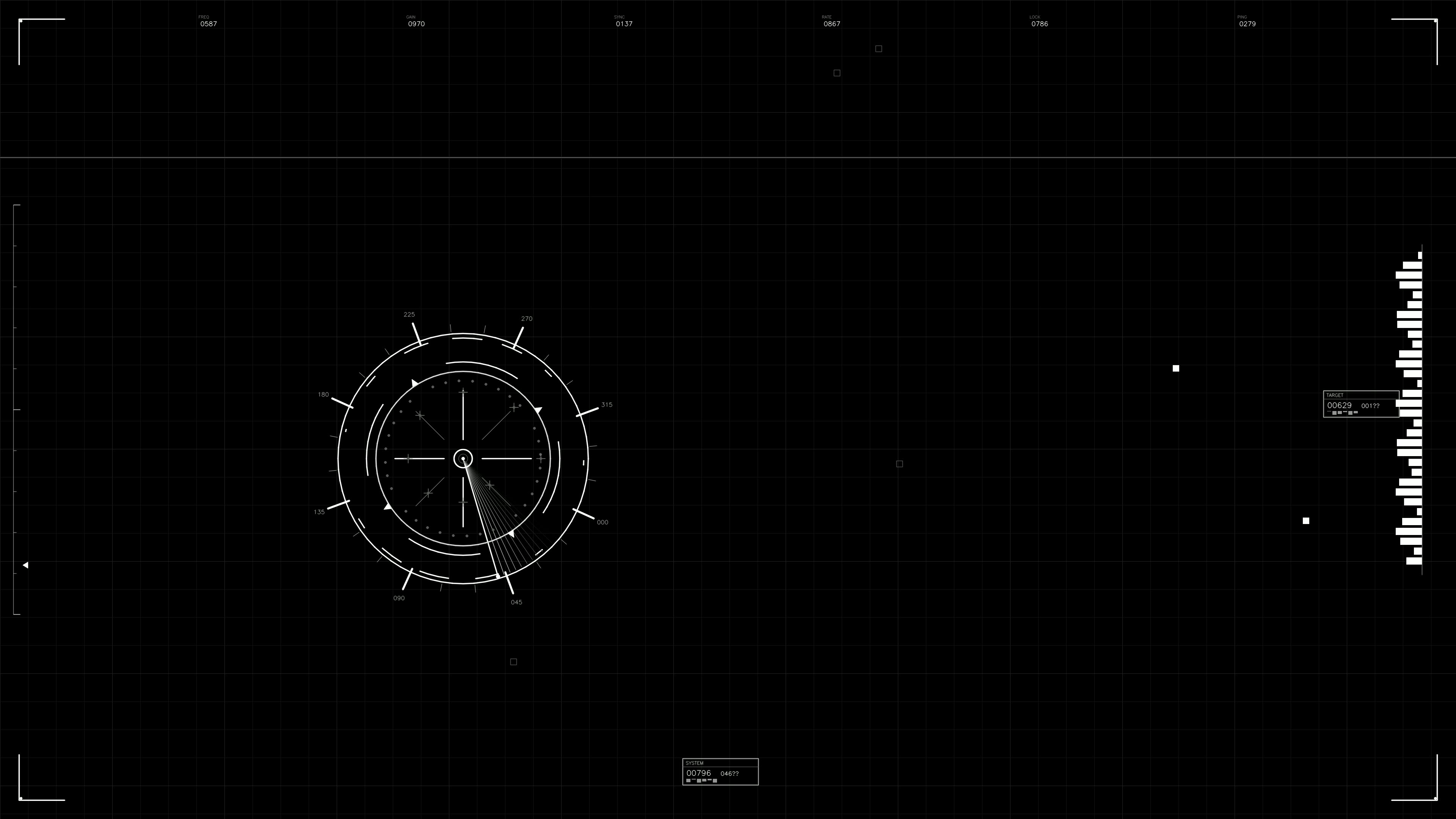 Military gui war stock footage hud animation for science fiction production in dark setting with circular design and grid layout