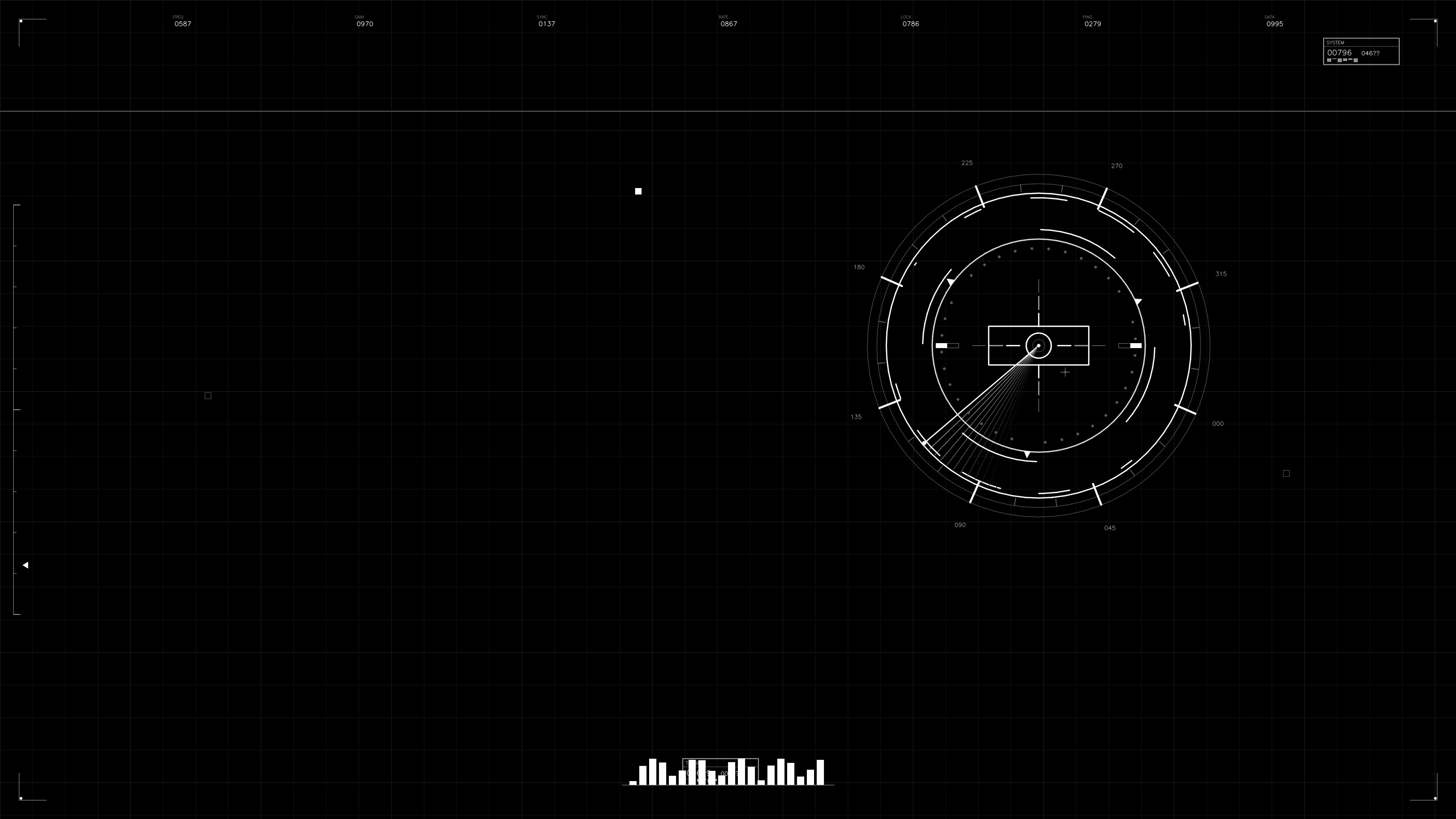 Military gui war stock footage hud animation for science fiction production in dark background setting