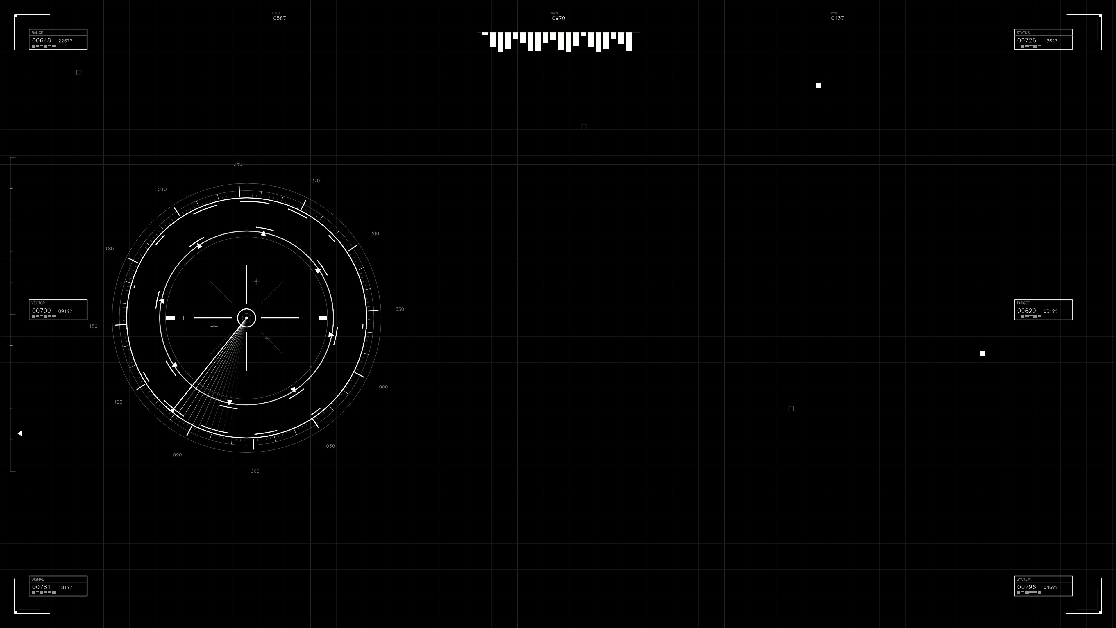 Military GUI war stock footage HUD animation for science fiction production in dark setting with digital elements
