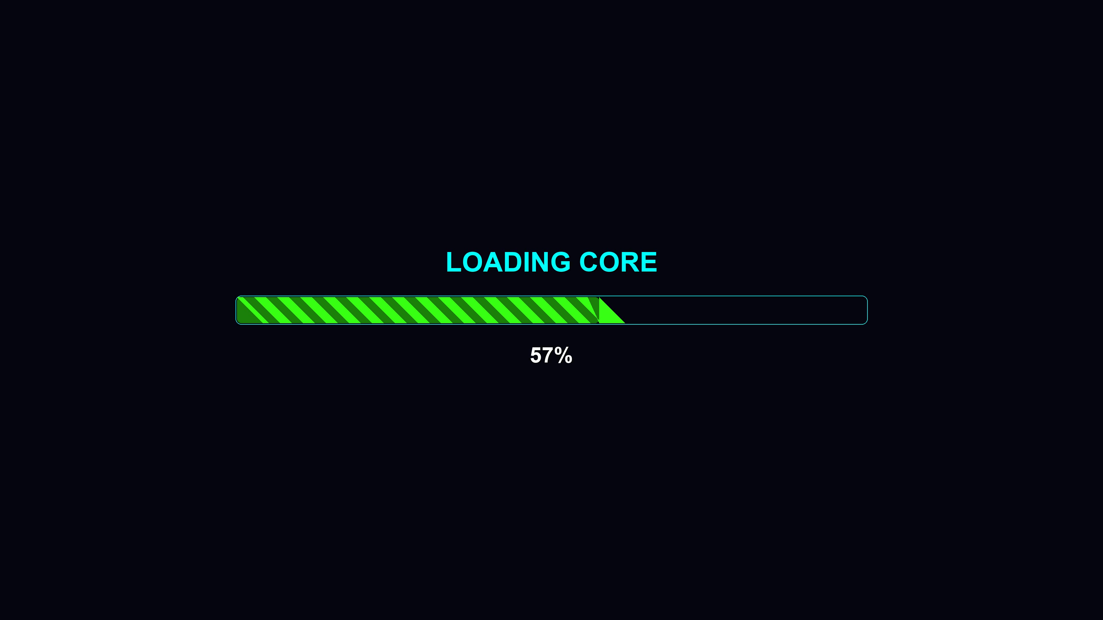 Modern progress bar animation shows loading status with green stripes indicating completion of waiting period