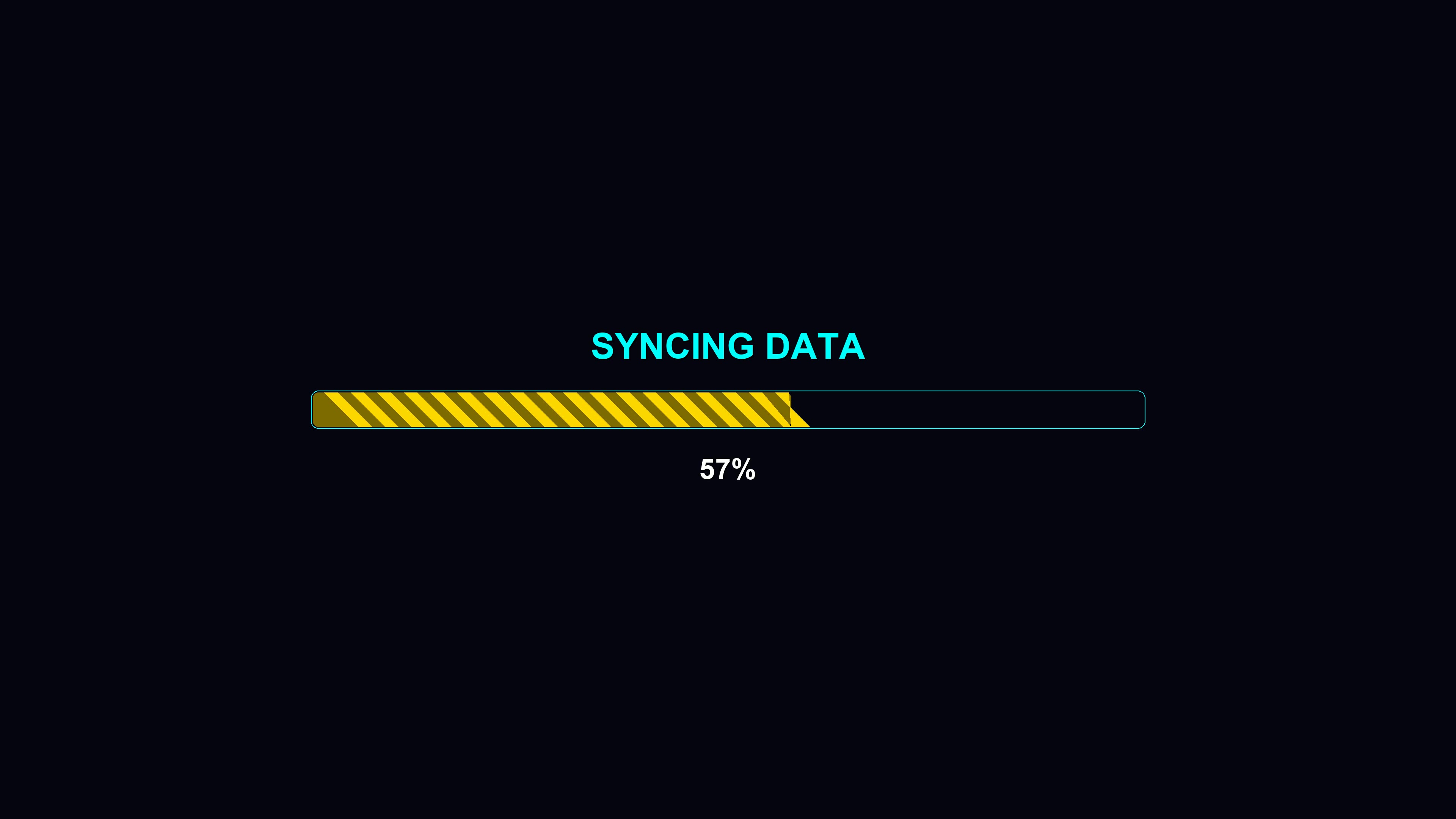 Modern progress bar animation showing data syncing process in a video format with a completed status