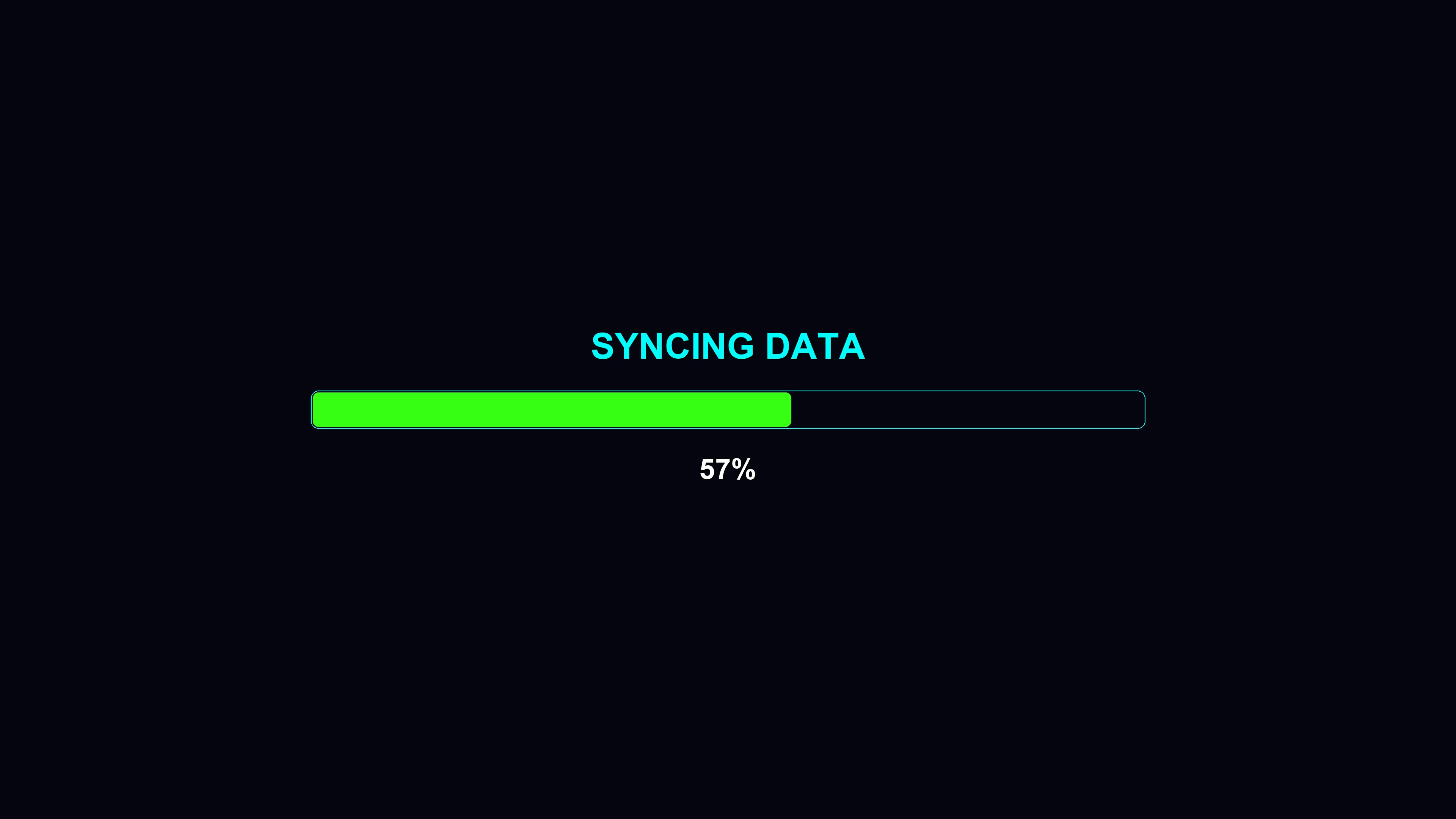 Modern style progress bar animation for waiting periods during data syncing with a clear visual display of completion levels