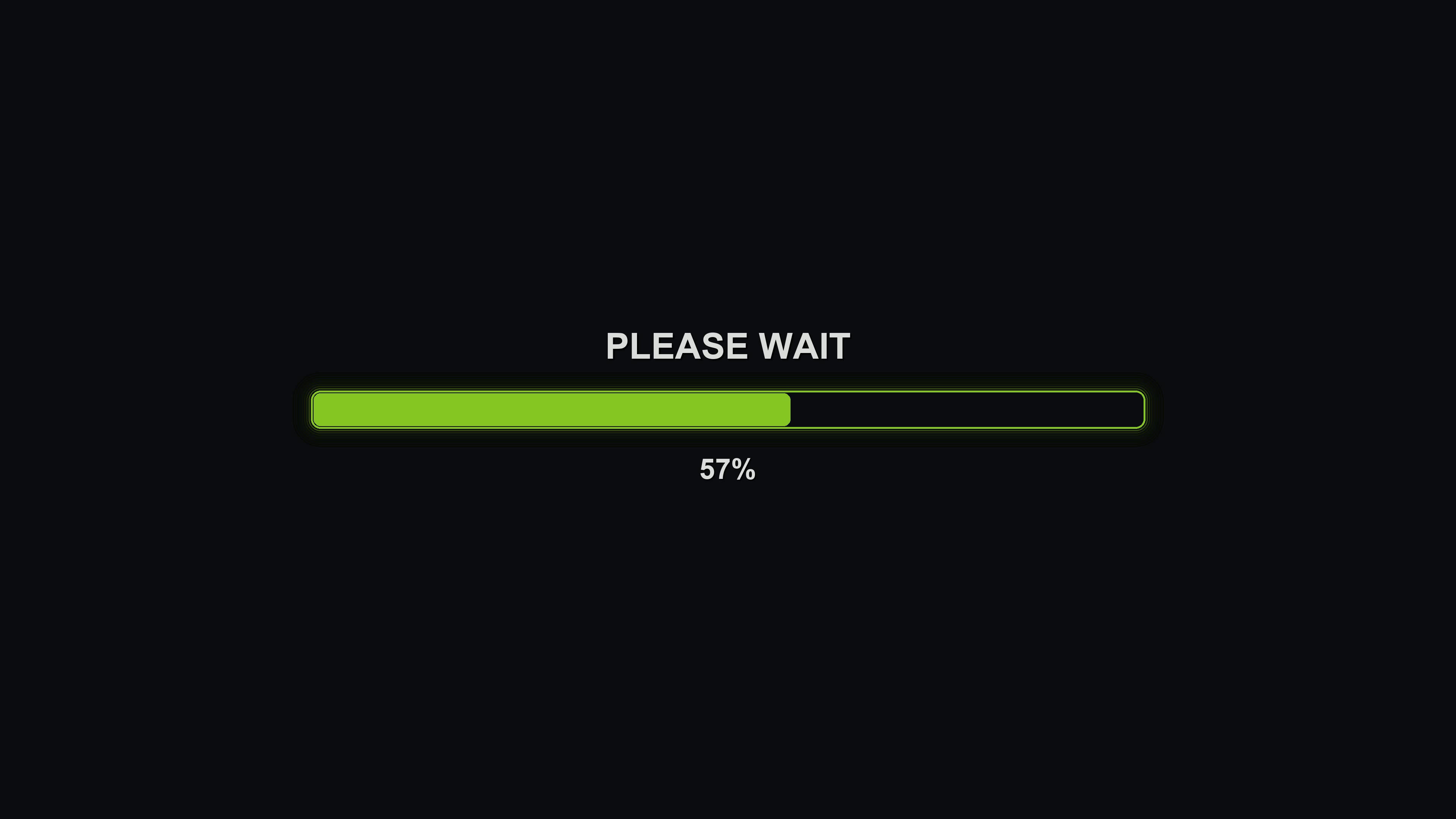 Loading progress bar animation shows please wait message as user waits for action to complete