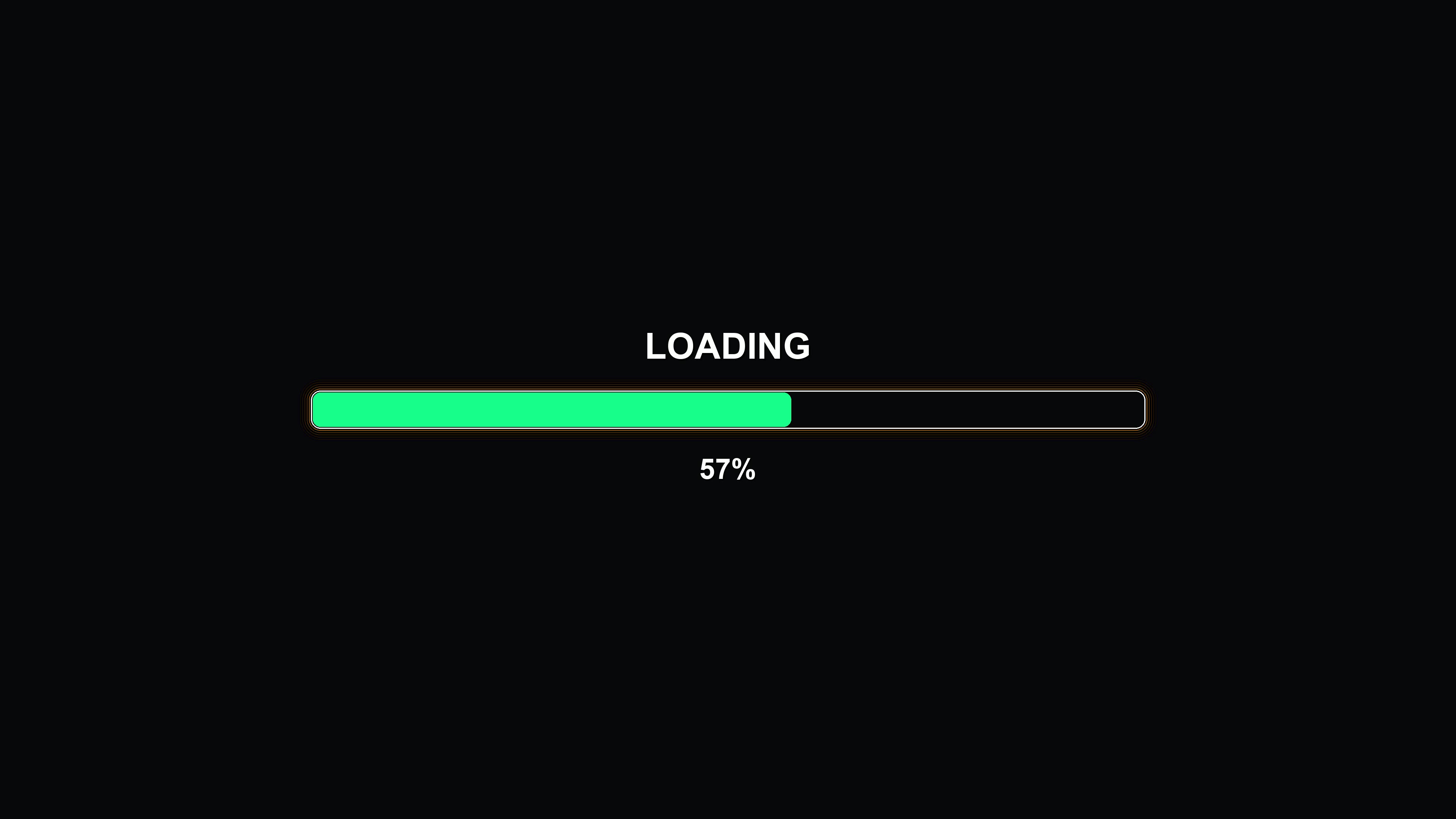 Modern progressbar animation shows vibrant colors moving across the loading screen during a digital process