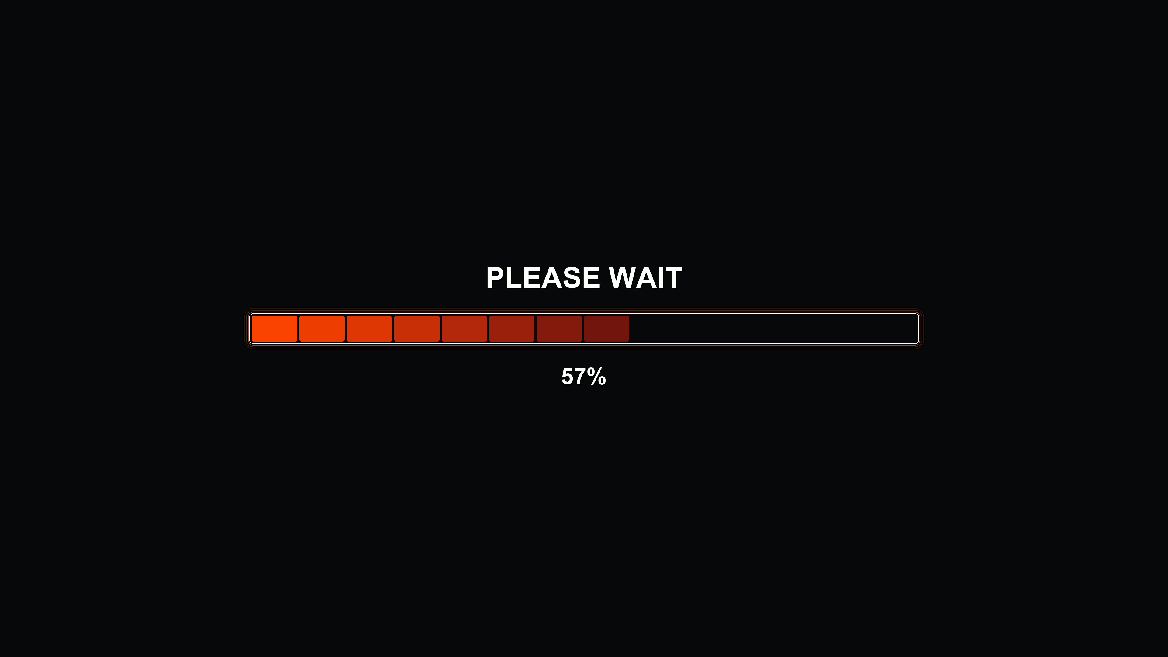 Progress bar animation displays vibrant colors while loading and reaching completion at 100 percent for user interaction