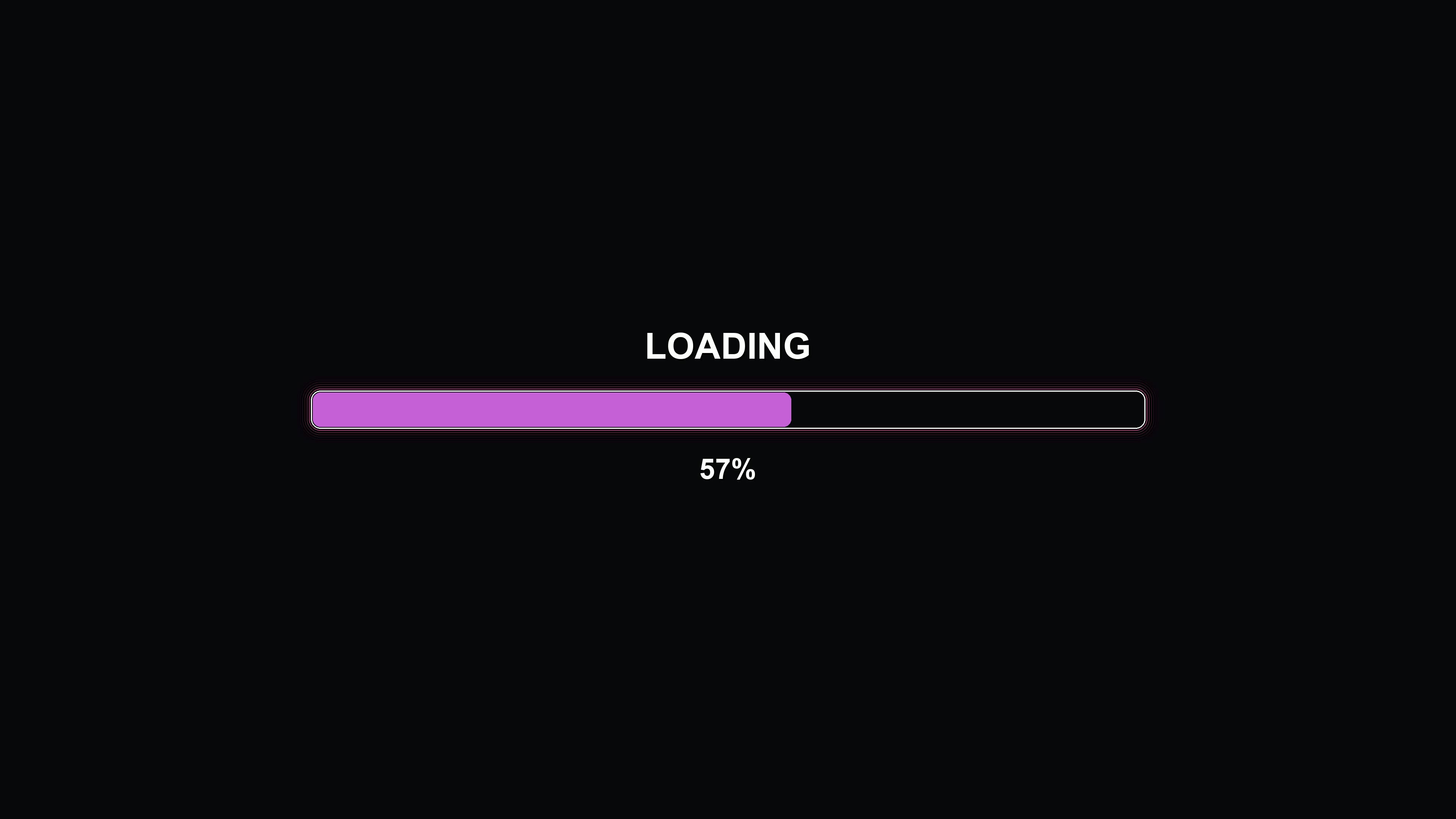 Stylish modern progressbar animation with vibrant colors displayed on a dark background during a digital loading process