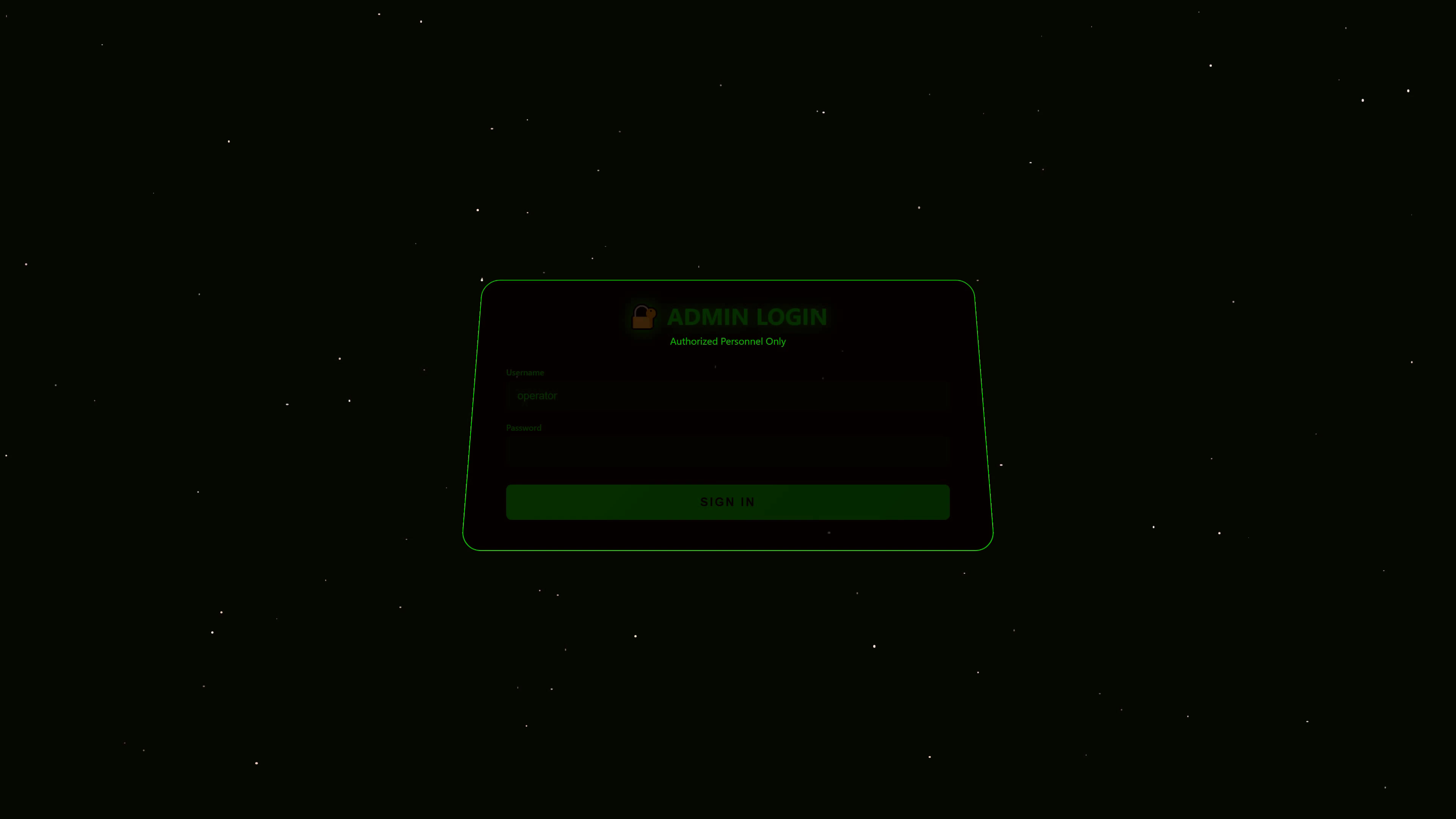 Admin computer login process shows hacking animation with authentication loading screen