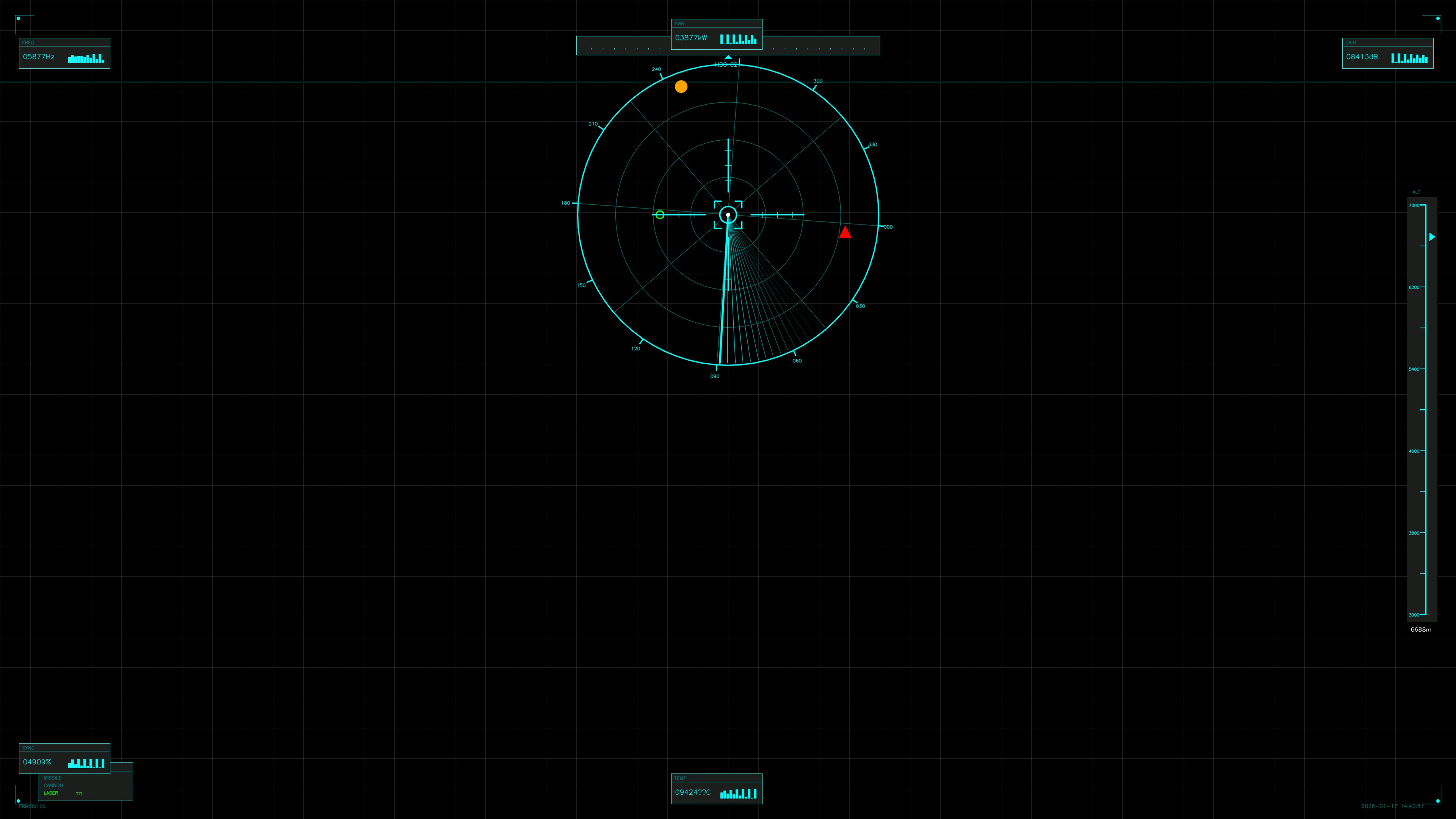 Military gui war stock footage displaying a hud animation for science fiction production during a tactical simulation