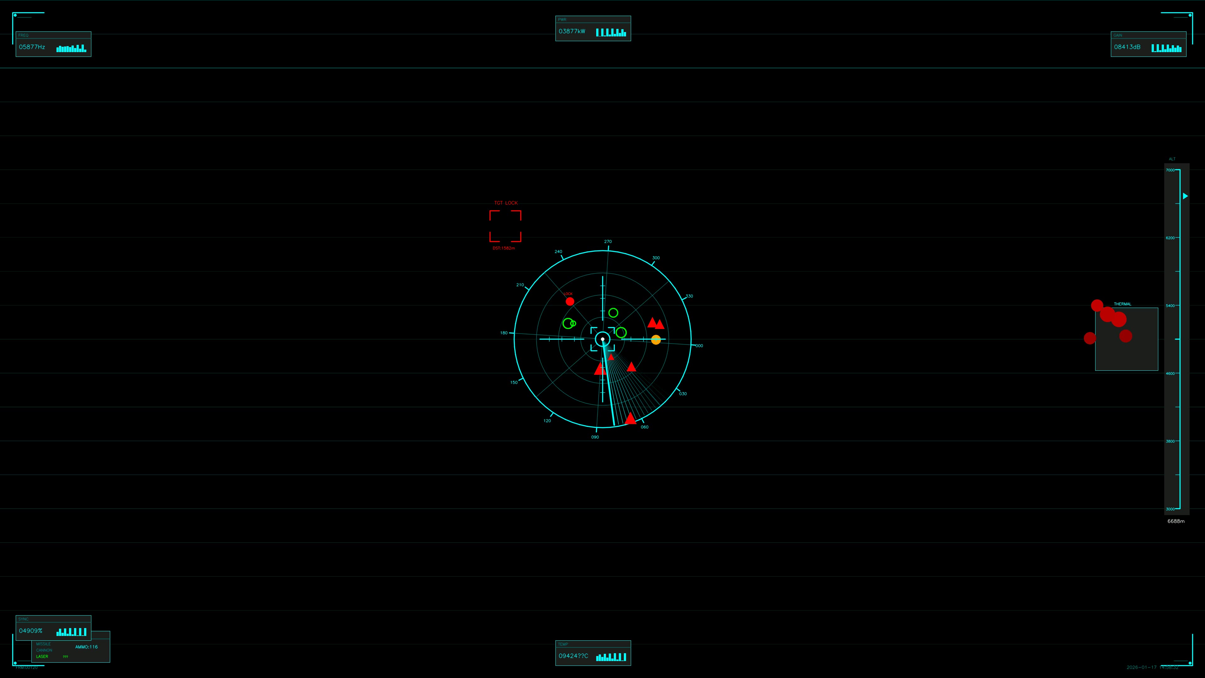 Military gui war stock footage animation showing heads up display for science fiction production in dark setting