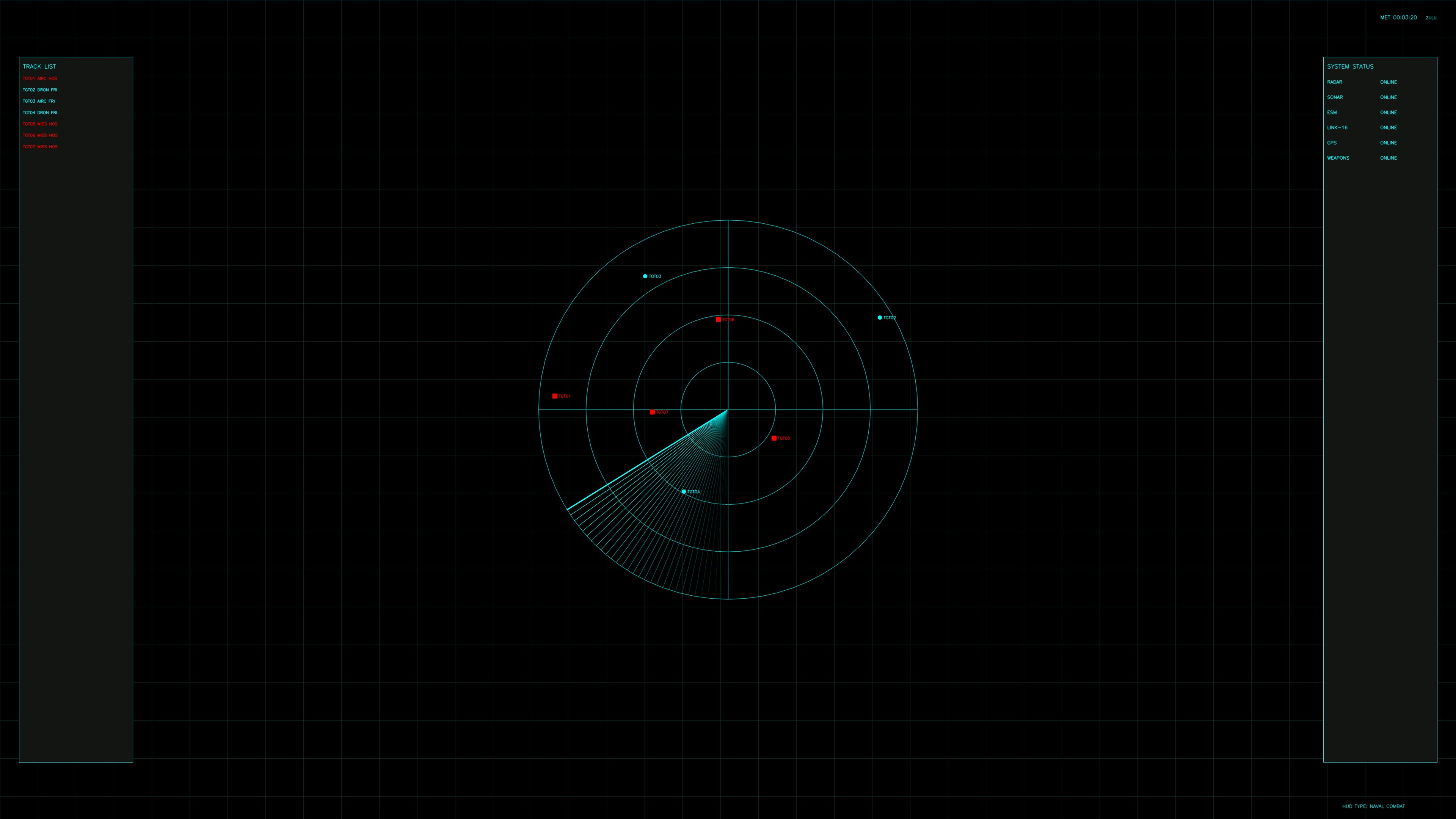 Military GUI war stock footage with HUD animation for science fiction video production