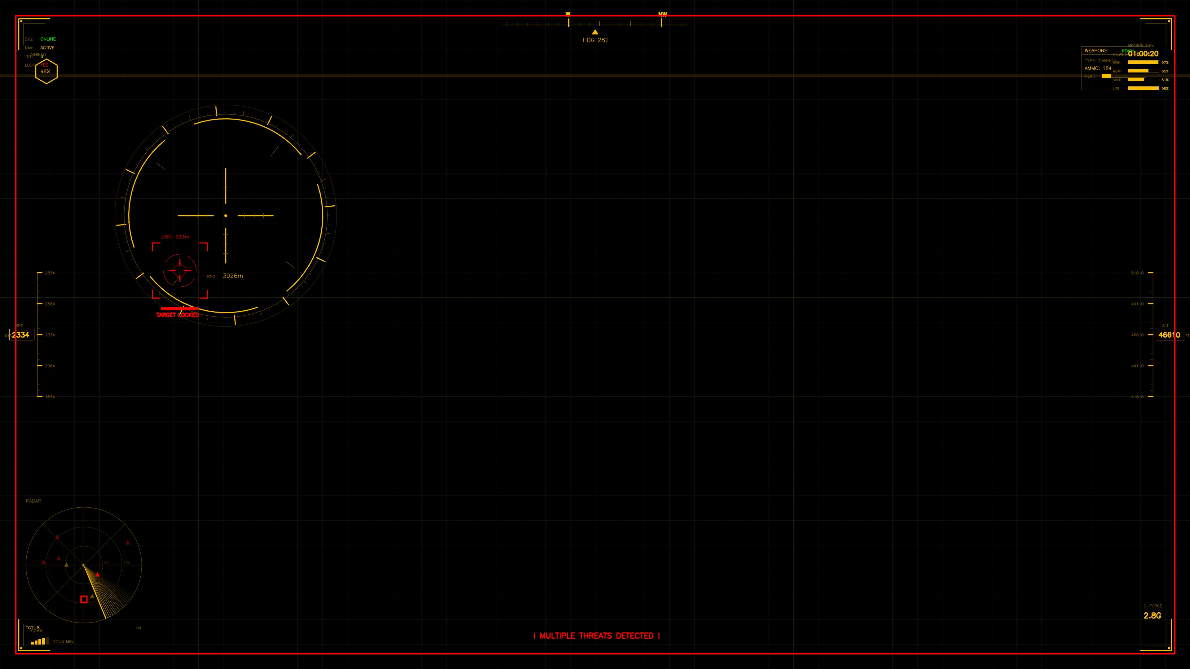 Military gui war stock footage hud animation for science fiction production with digital display and targeting system in view