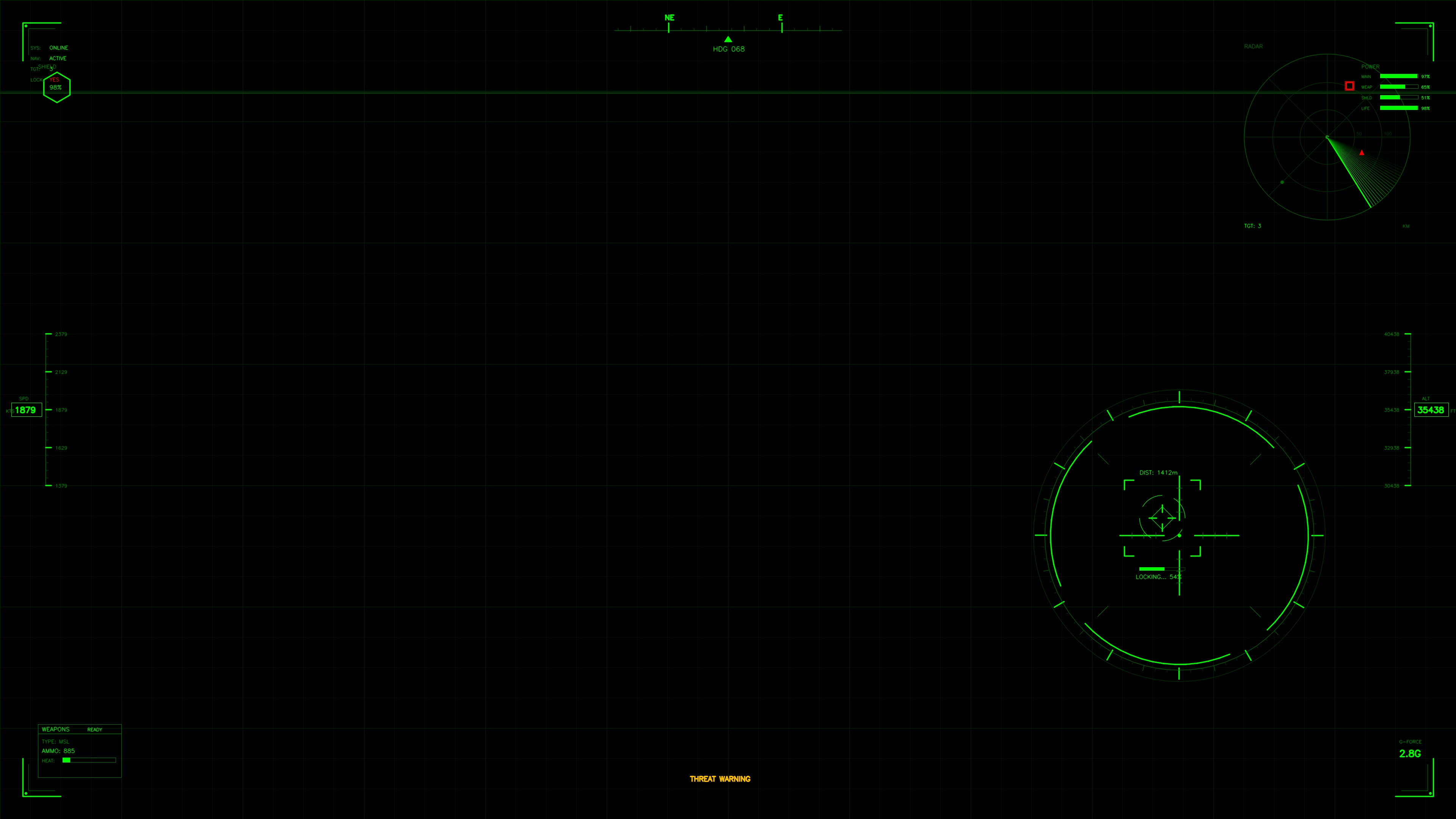 Military GUI war stock footage HUD animation for science fiction production showing digital interface and graphical elements