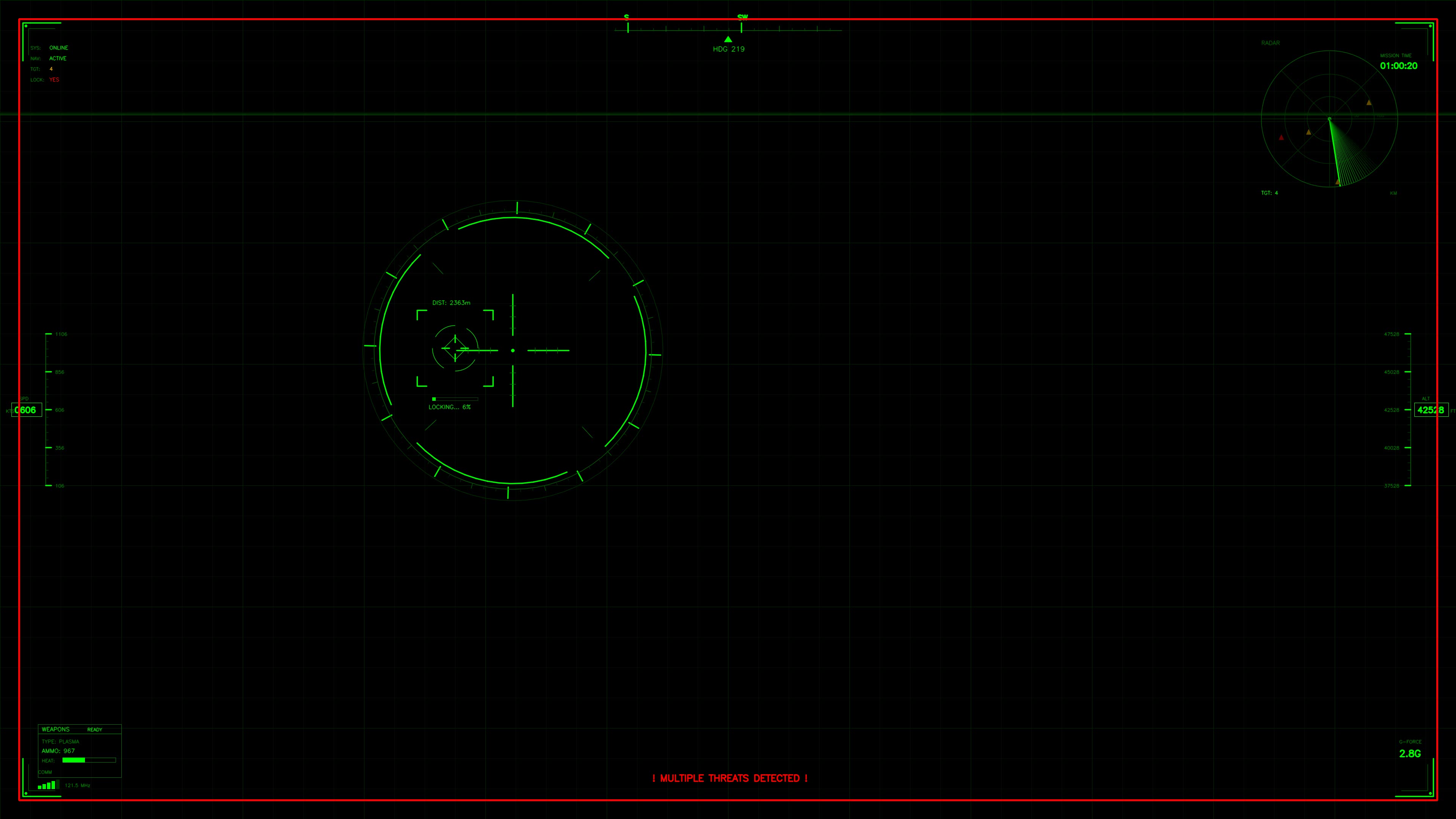 Military gui war stock footage hud animation for science fiction production depicting a targeting interface with radar elements