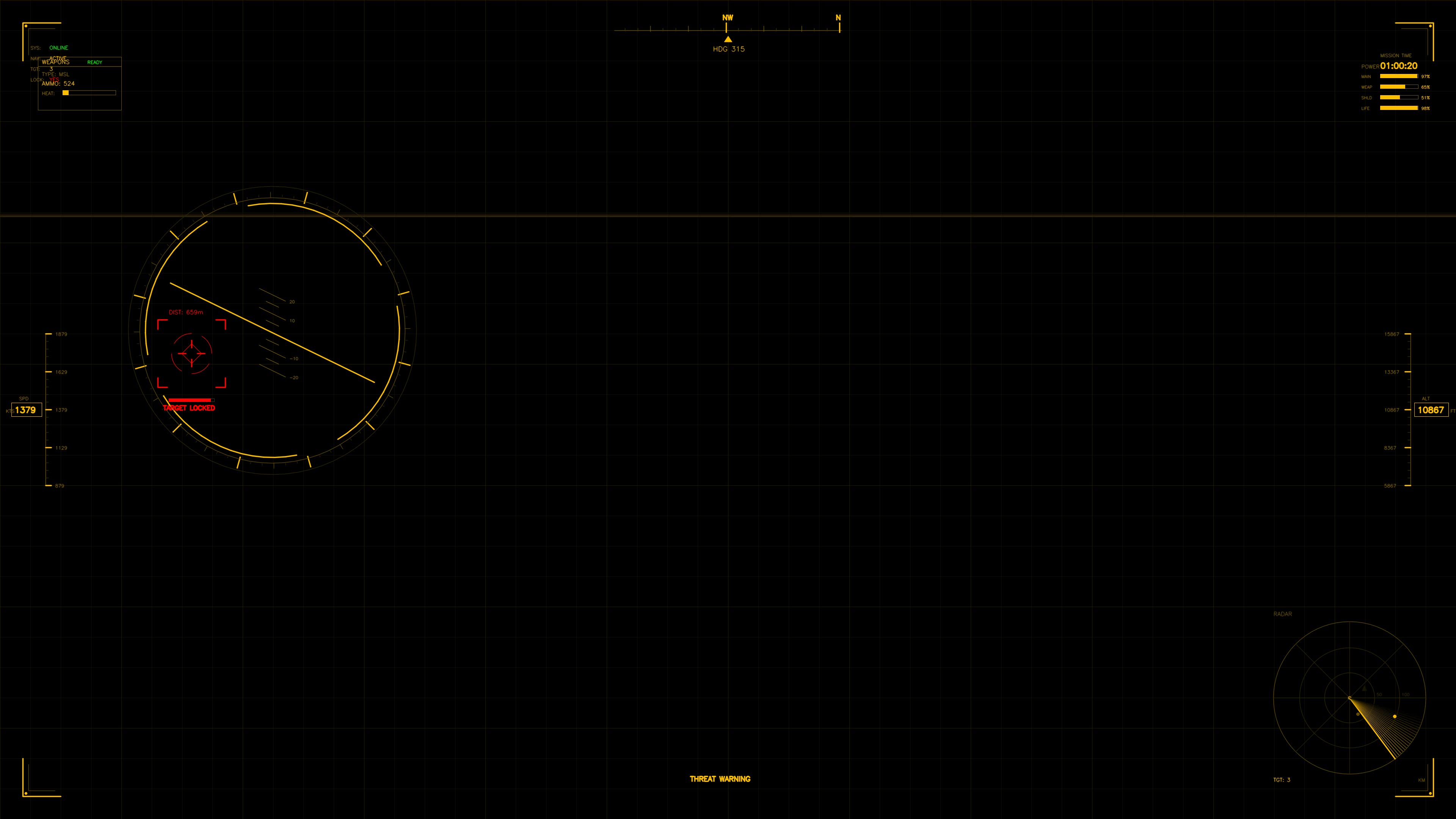 Military gui war stock footage hud animation for science fiction production in dark setting with circular graphics and data readouts