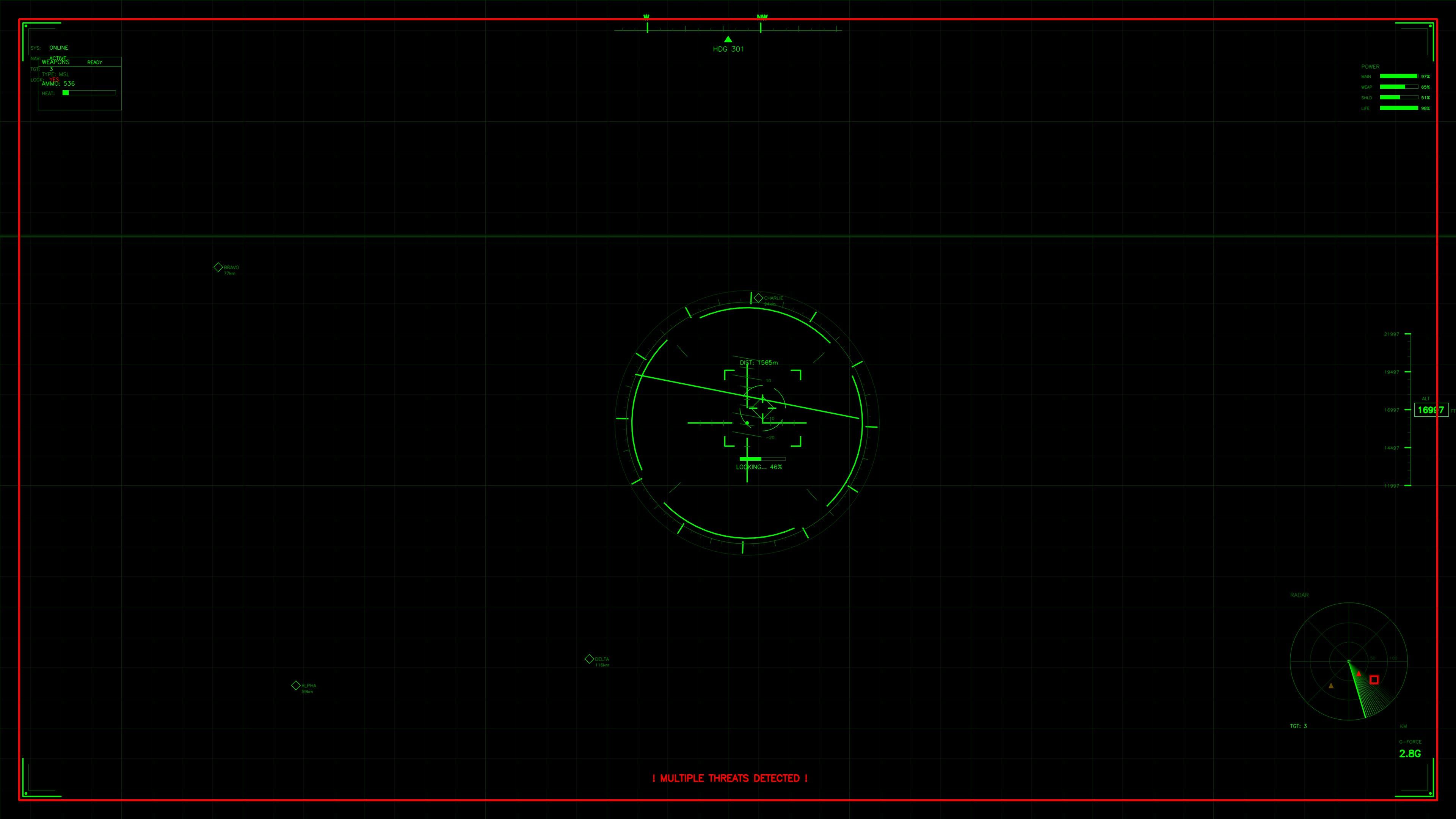 Military gui war stock footage hud animation for science fiction production with navigation displays and targeting symbols