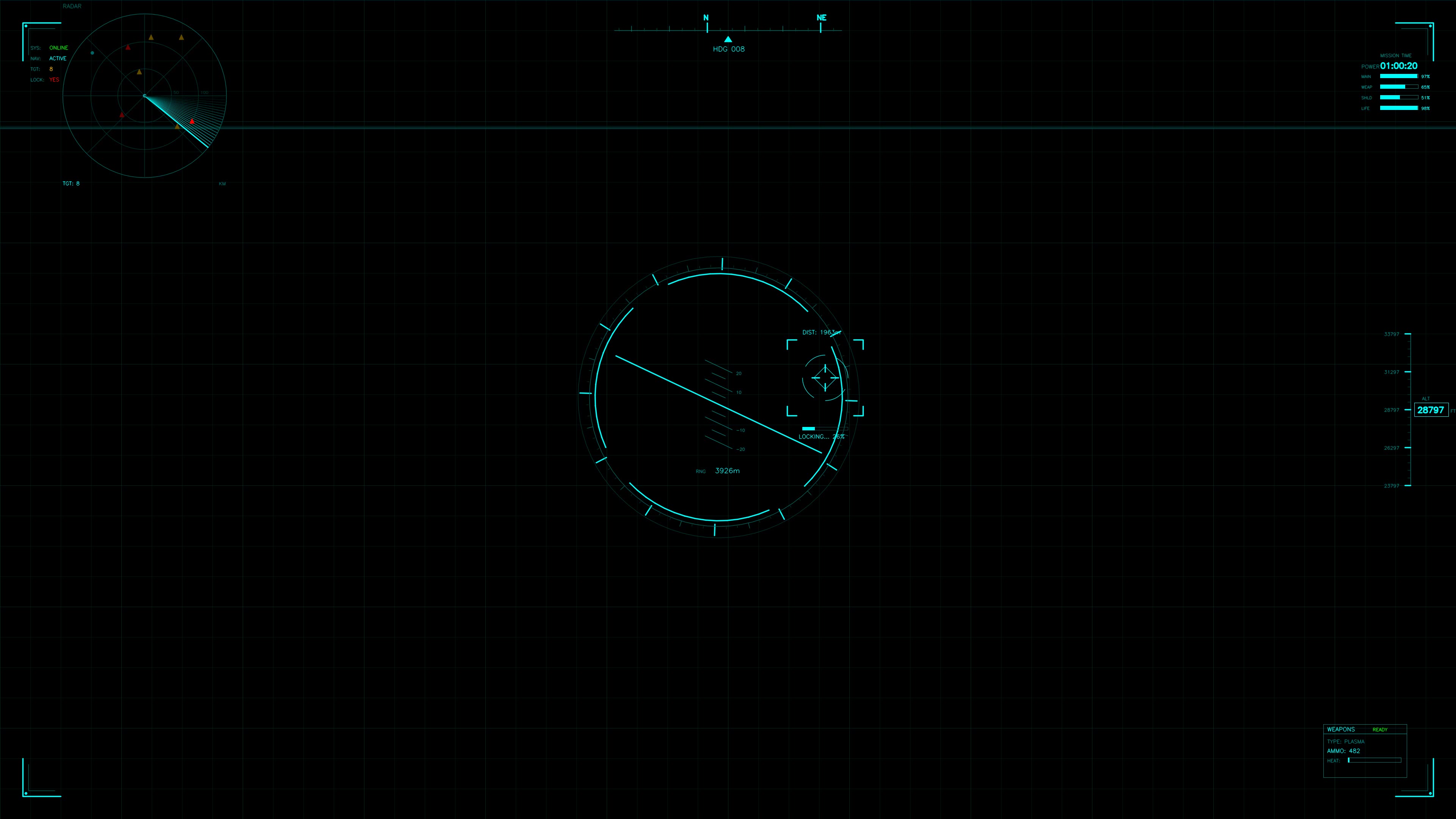 Military gui war stock footage of hud animation for science fiction production showcasing various data displays and readouts