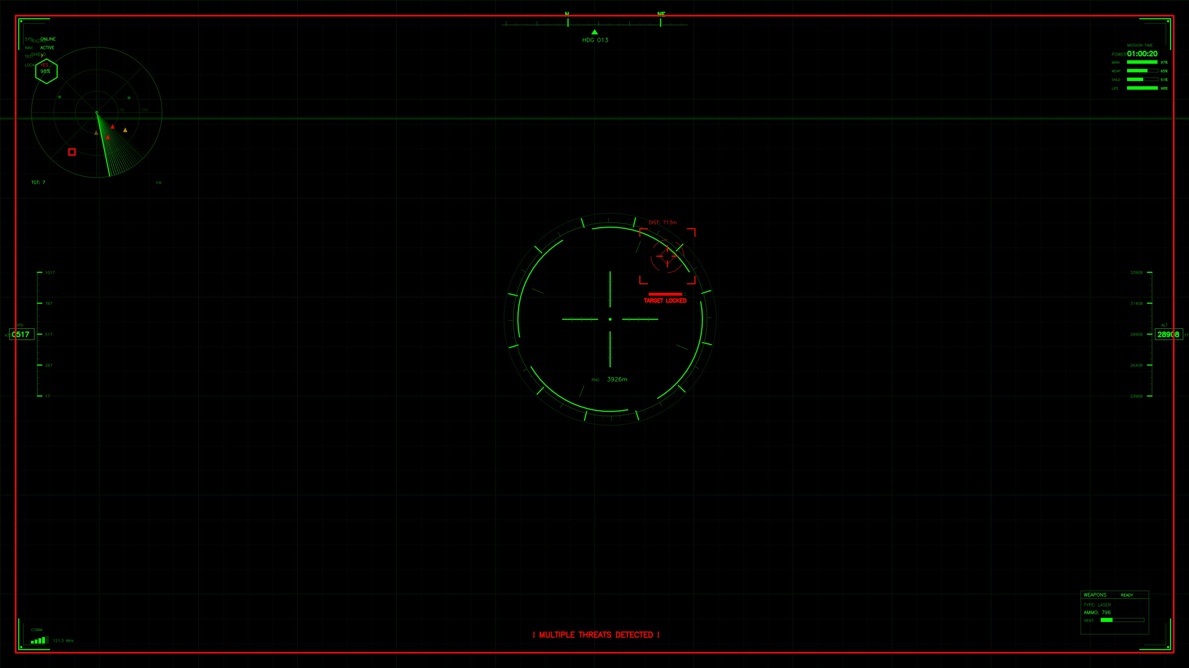 Military gui war stock footage hud animation for science fiction production showcasing tactical display in dark interface