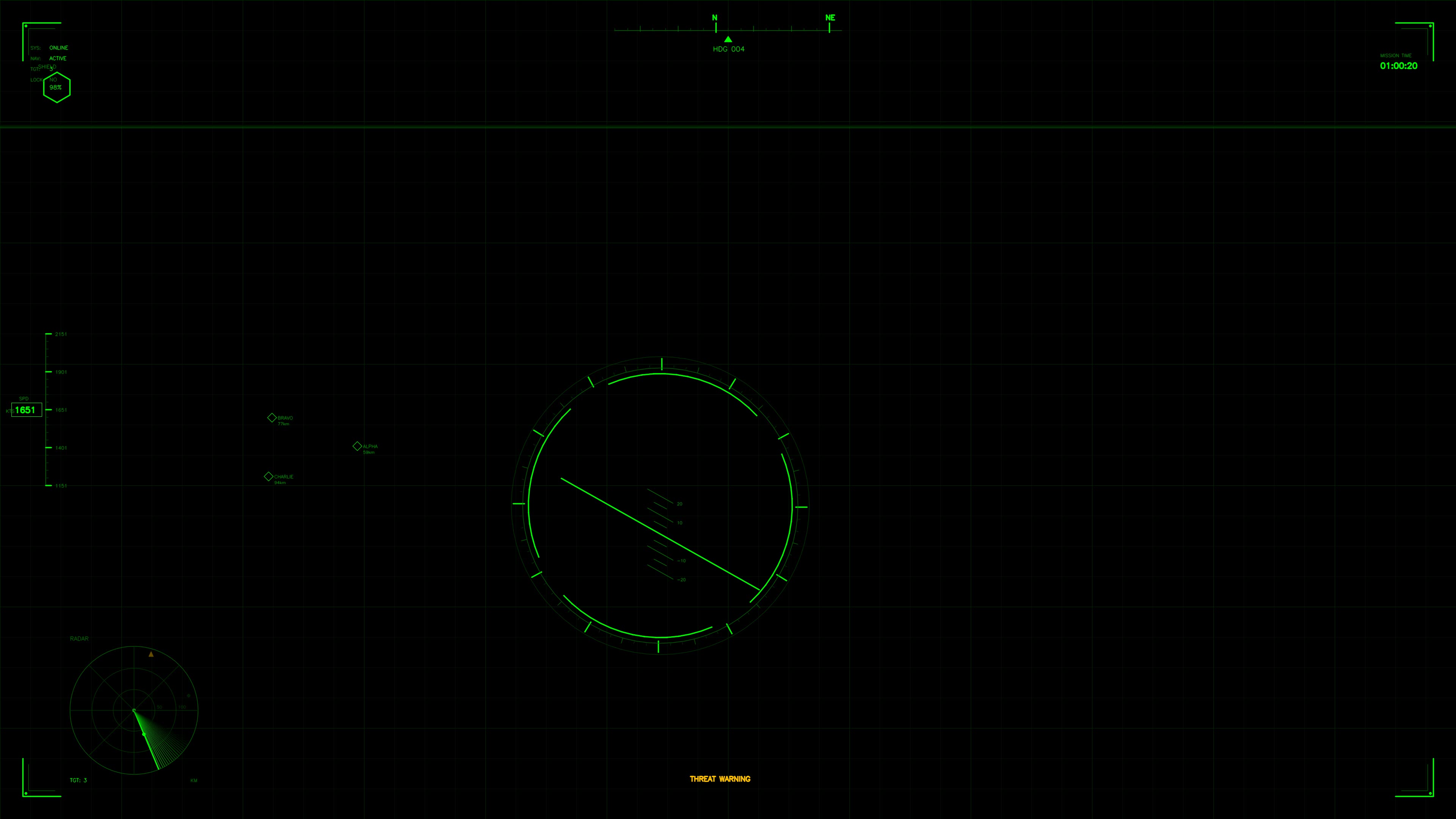Military GUI war stock footage with HUD animation for science fiction production in dark settings showcasing visual elements and indicators