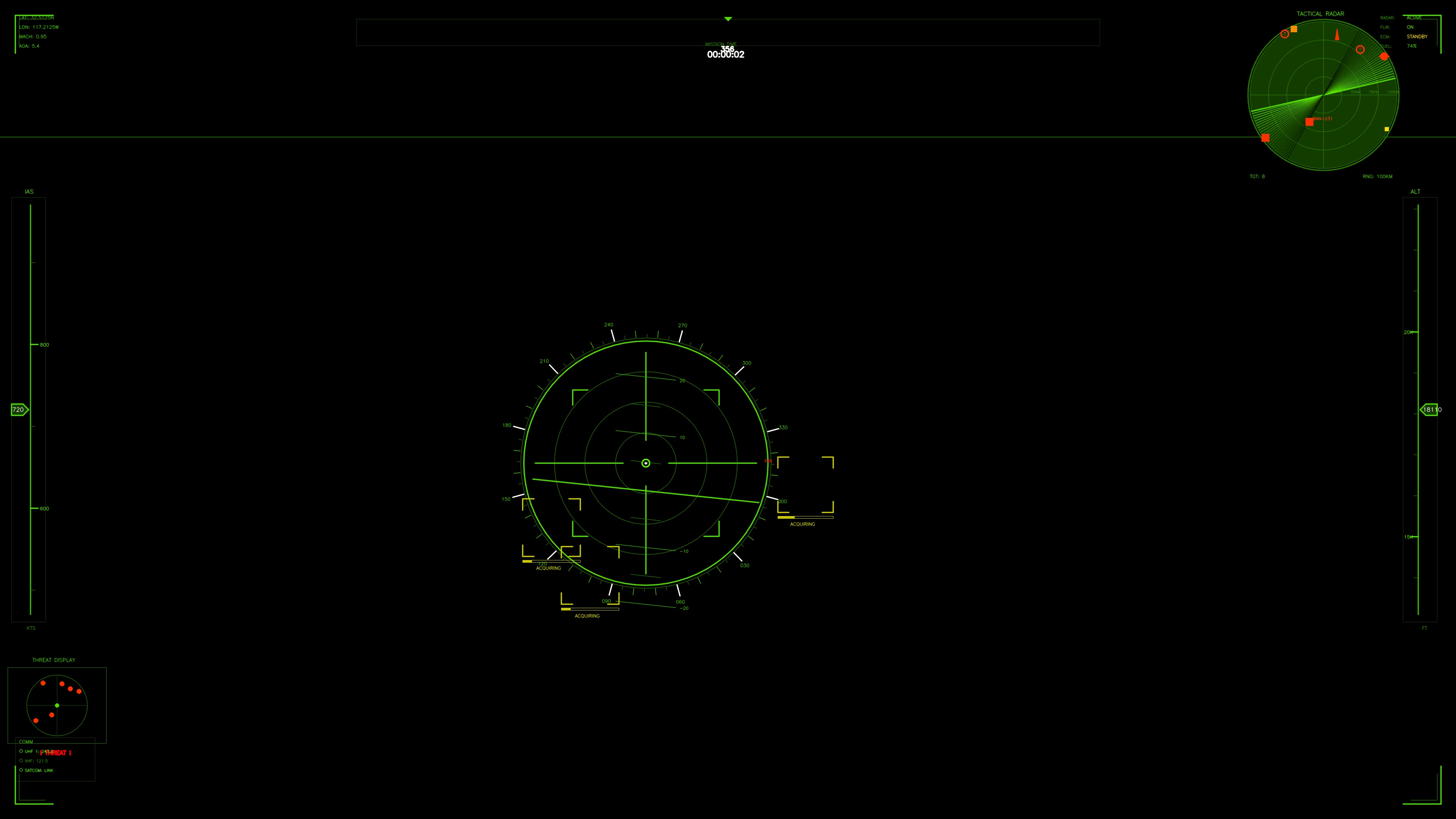 Military gui war stock footage with hud animation for science fiction production in various action scenes