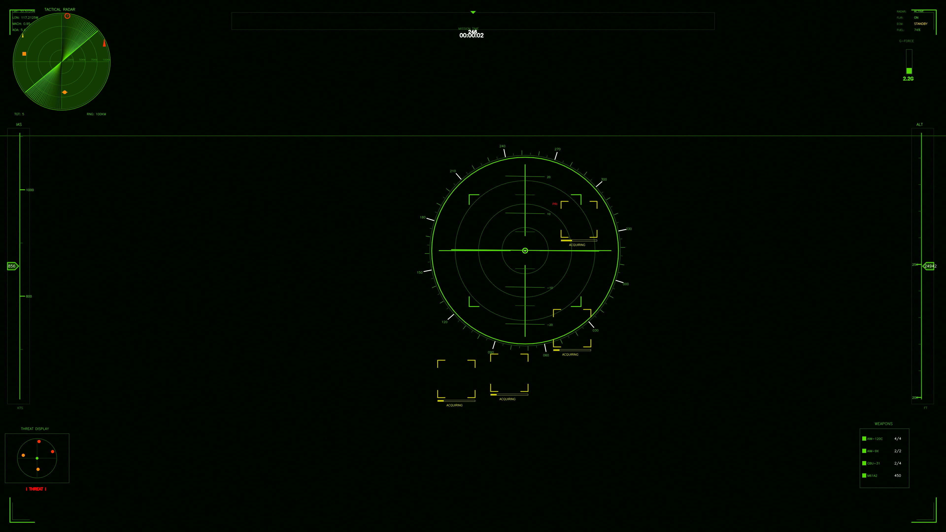 Military GUI war stock footage HUD animation for science fiction production shows radar technology in action