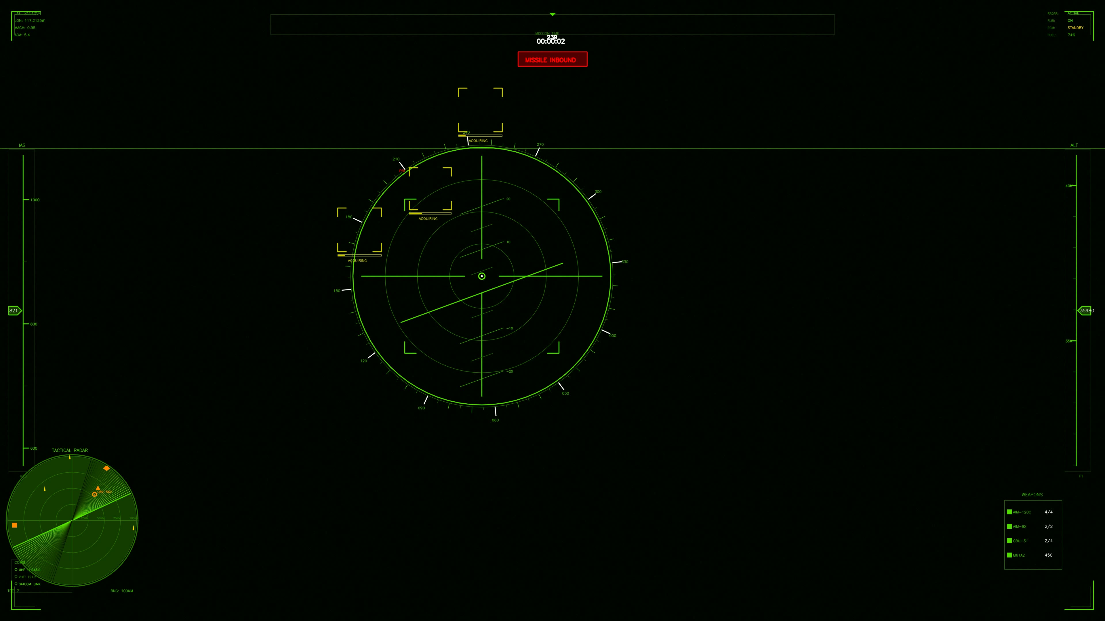 Military gui war stock footage hud animation for science fiction production with radar and data display for tactical analysis