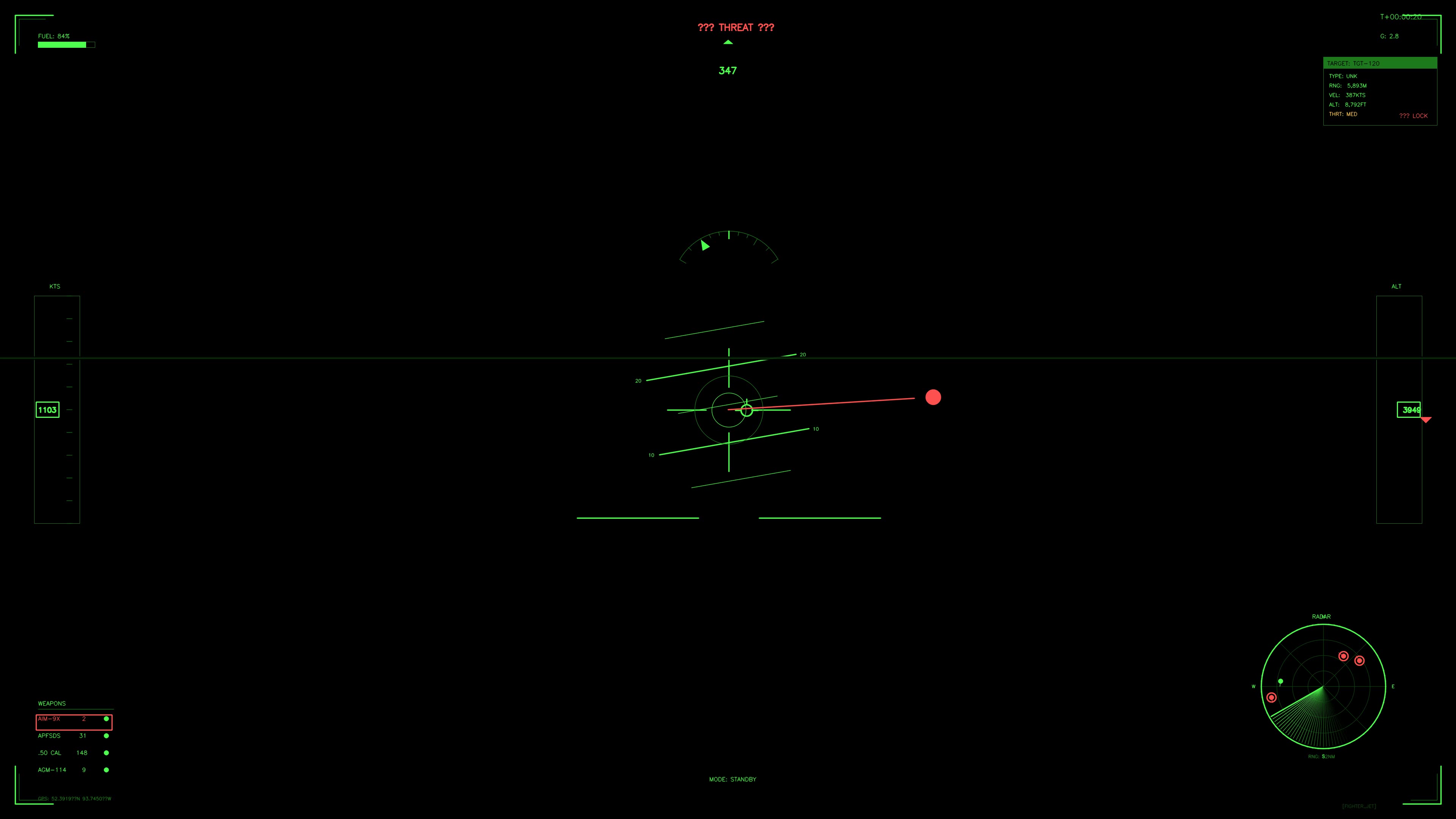 Military interface animation for war footage in science fiction production