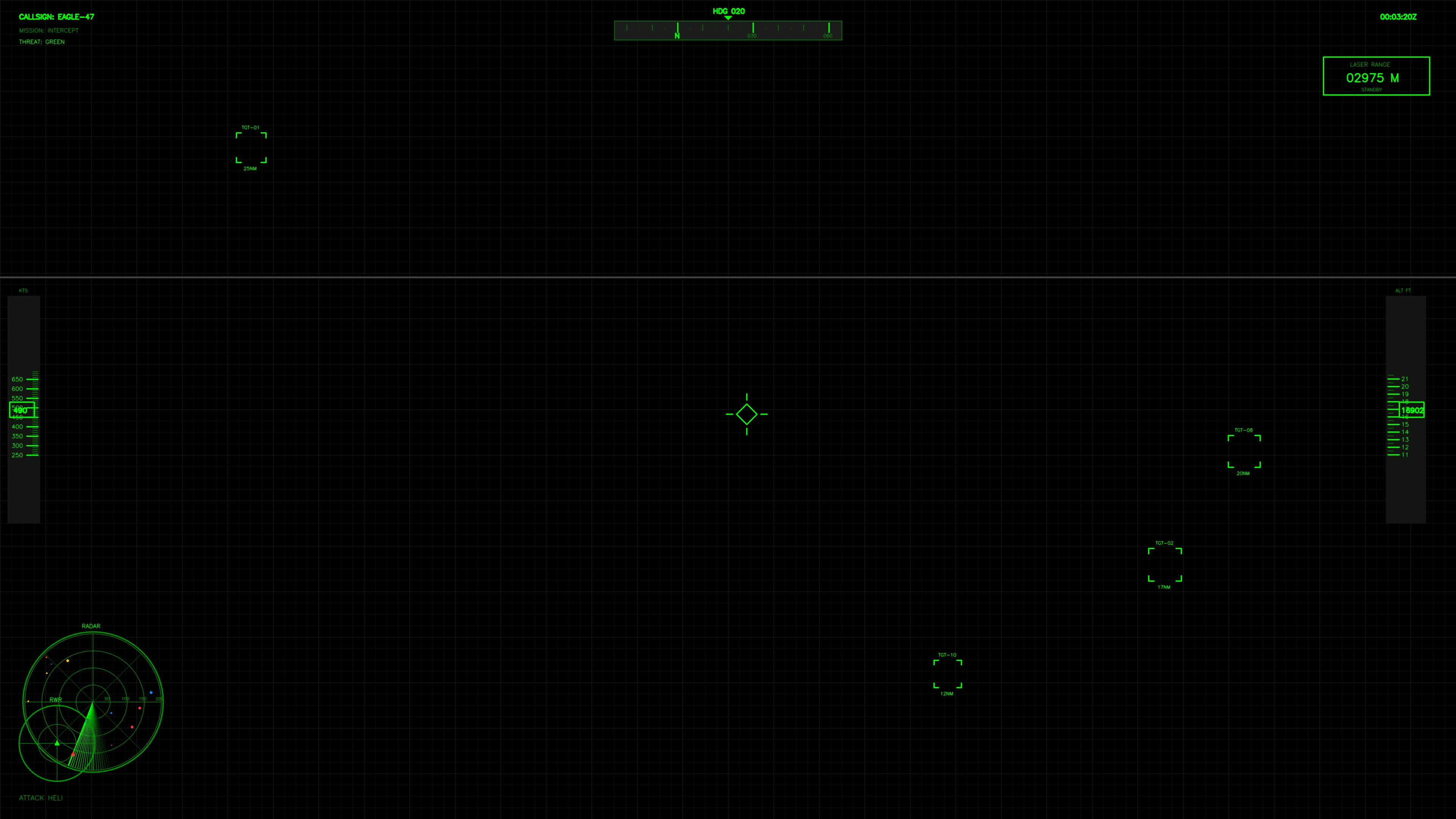 Military HUD animation for war stock footage in science fiction production for various media formats