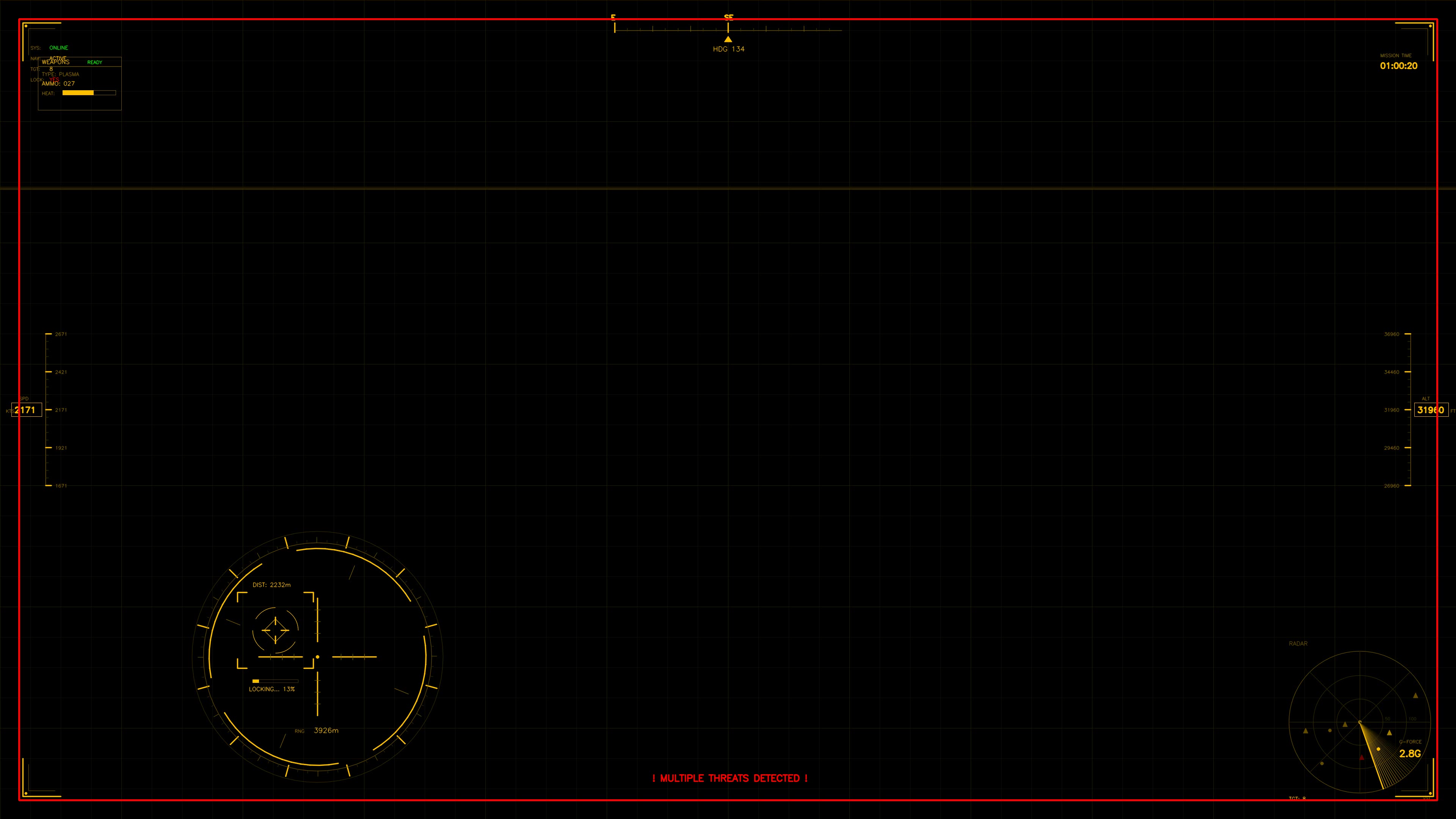 Military gui war stock footage with hud animation for science fiction production showing tactical data on a dark screen