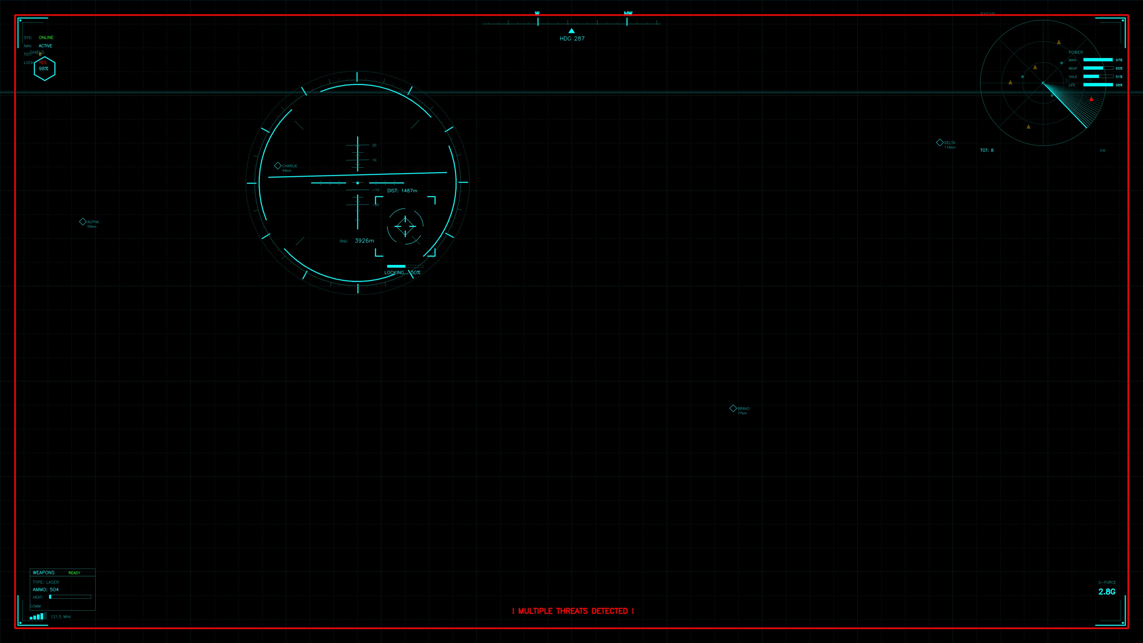 Military gui war stock footage with hud animation for science fiction production
