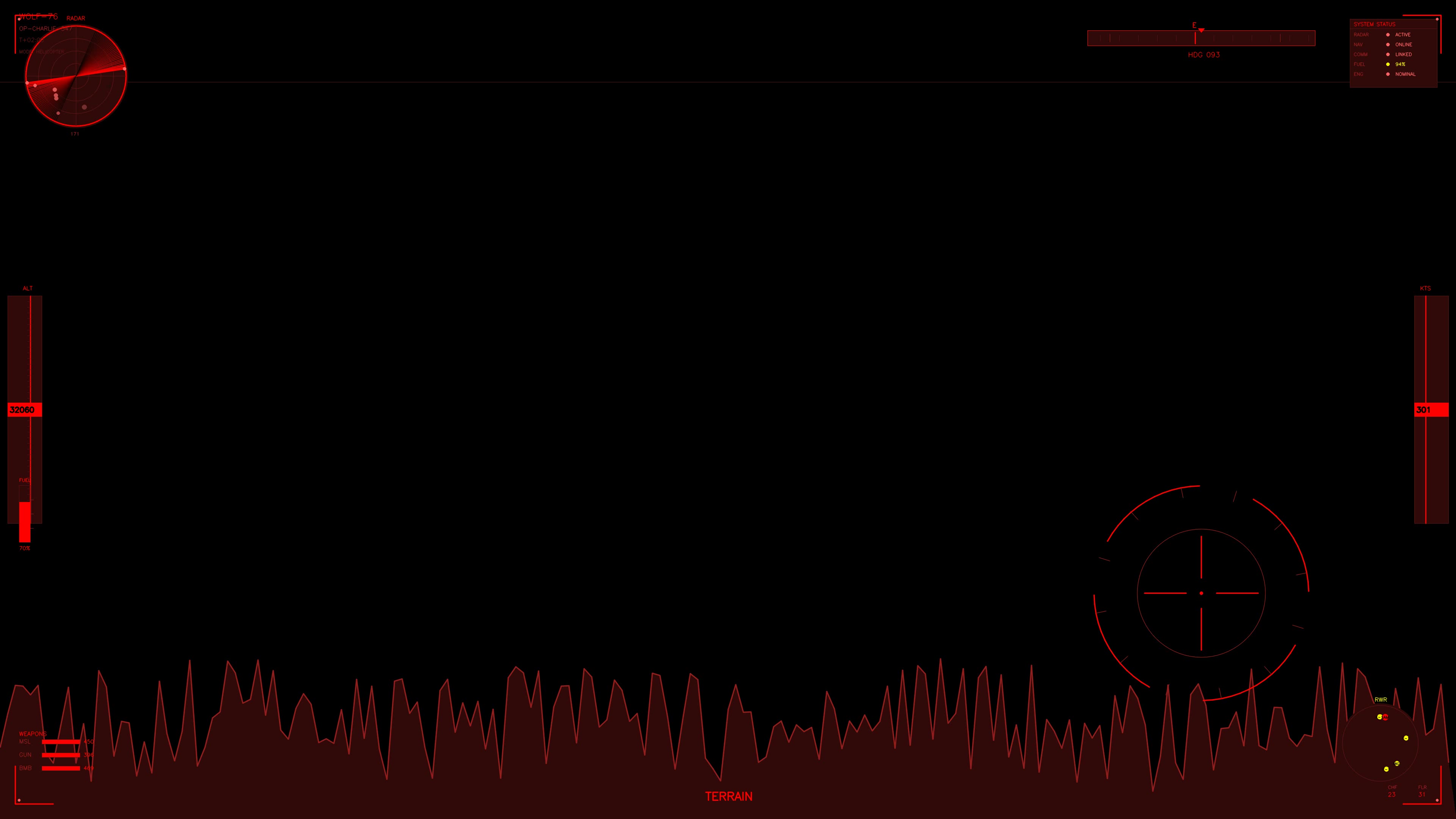Military gui war stock footage hud animation for science fiction projects displaying data in red and black colors