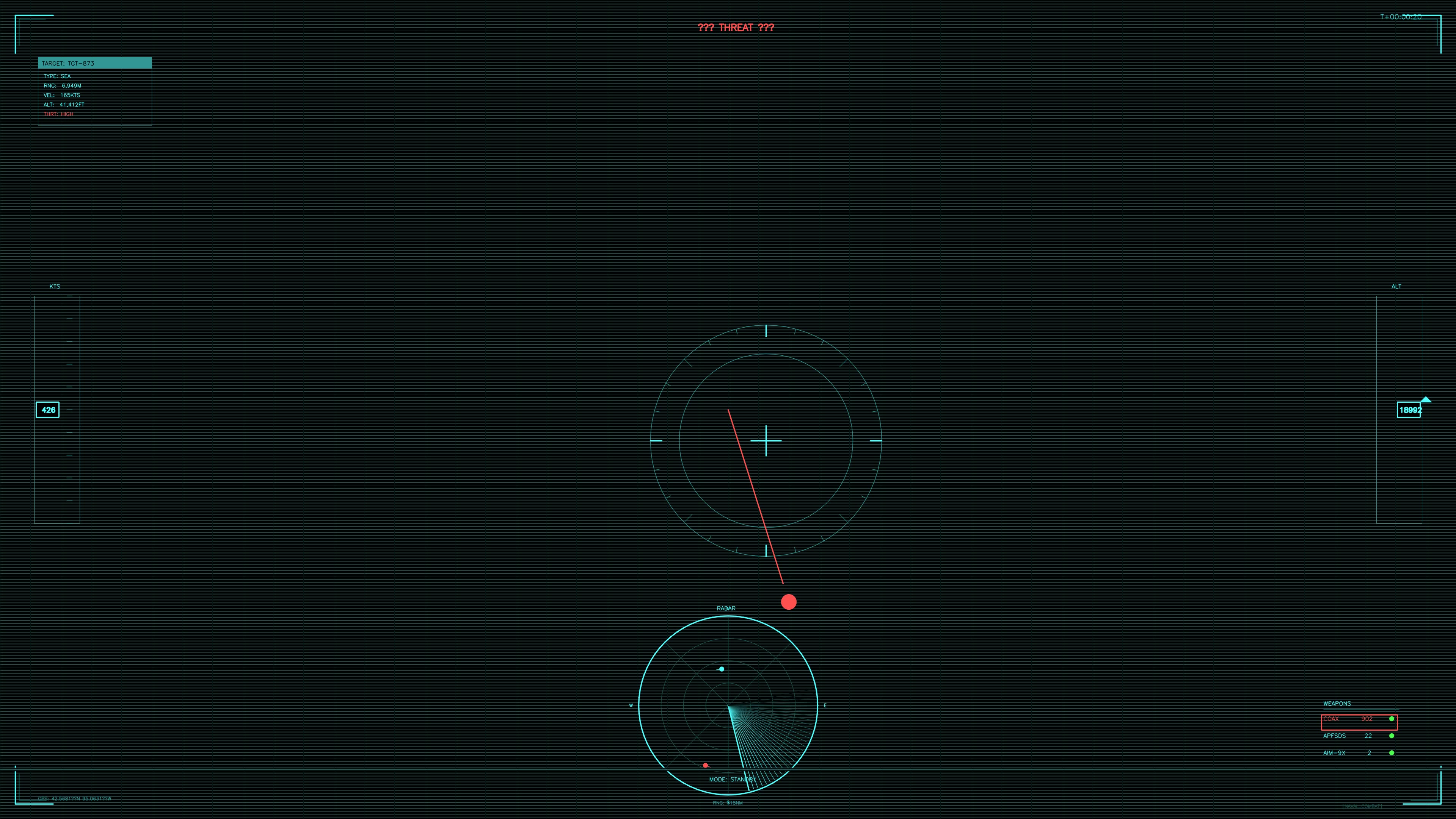 Military gui war stock footage animation for science fiction video production with radar and targeting displays