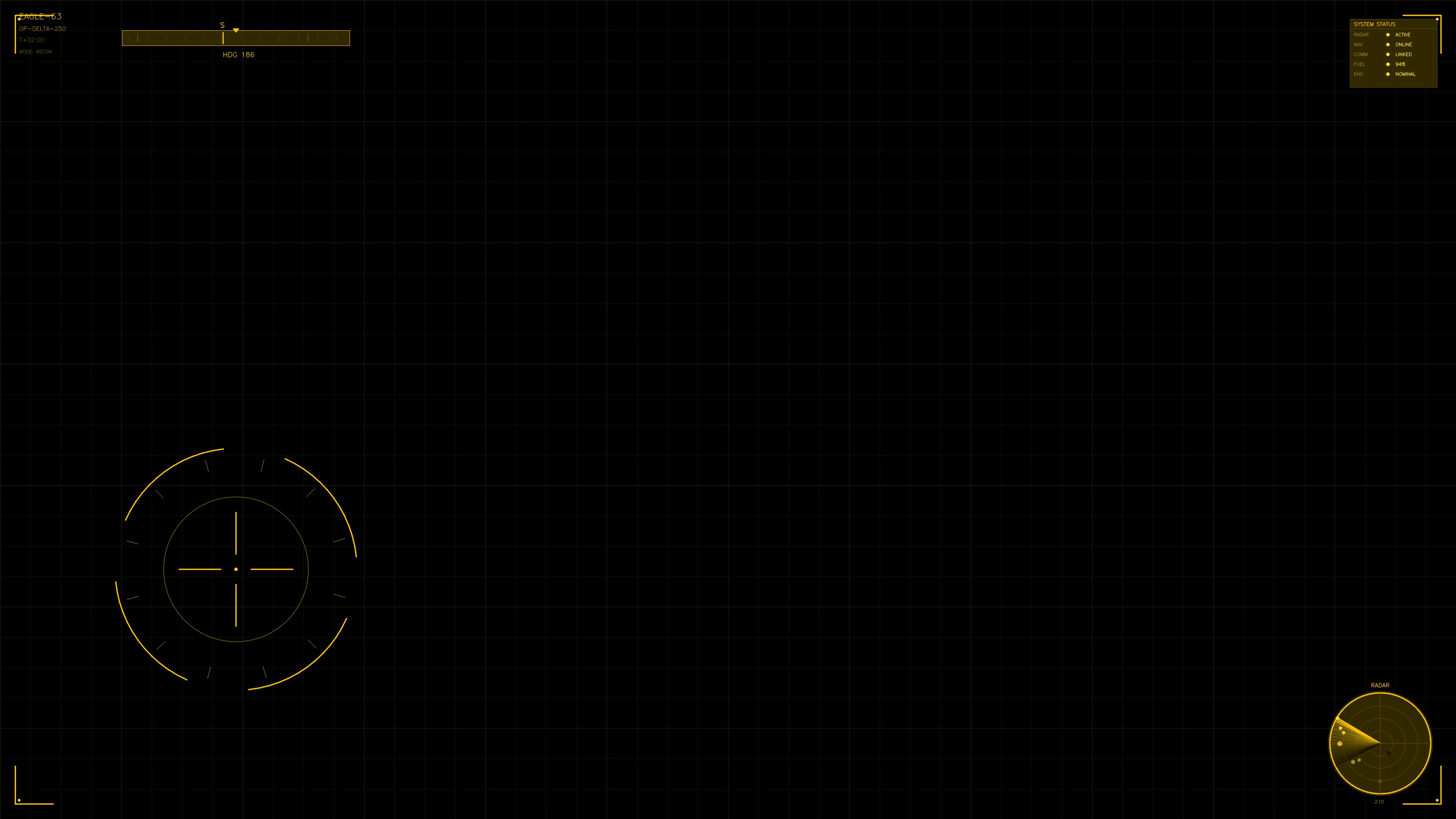 Military gui war stock footage with hud animation for science fiction production in dark setting